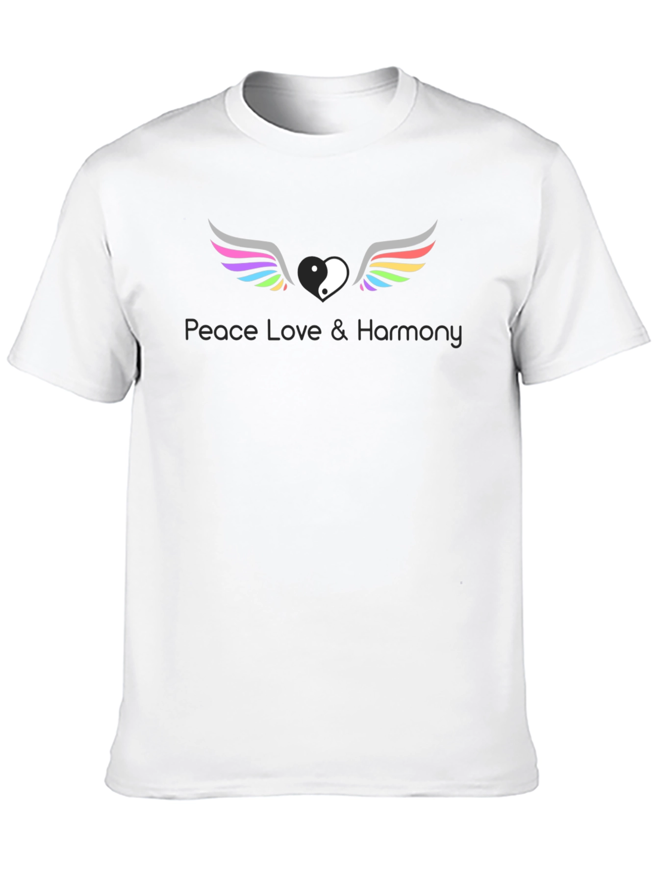 Peace Love Harmony Yin Yang Winged T-Shirt