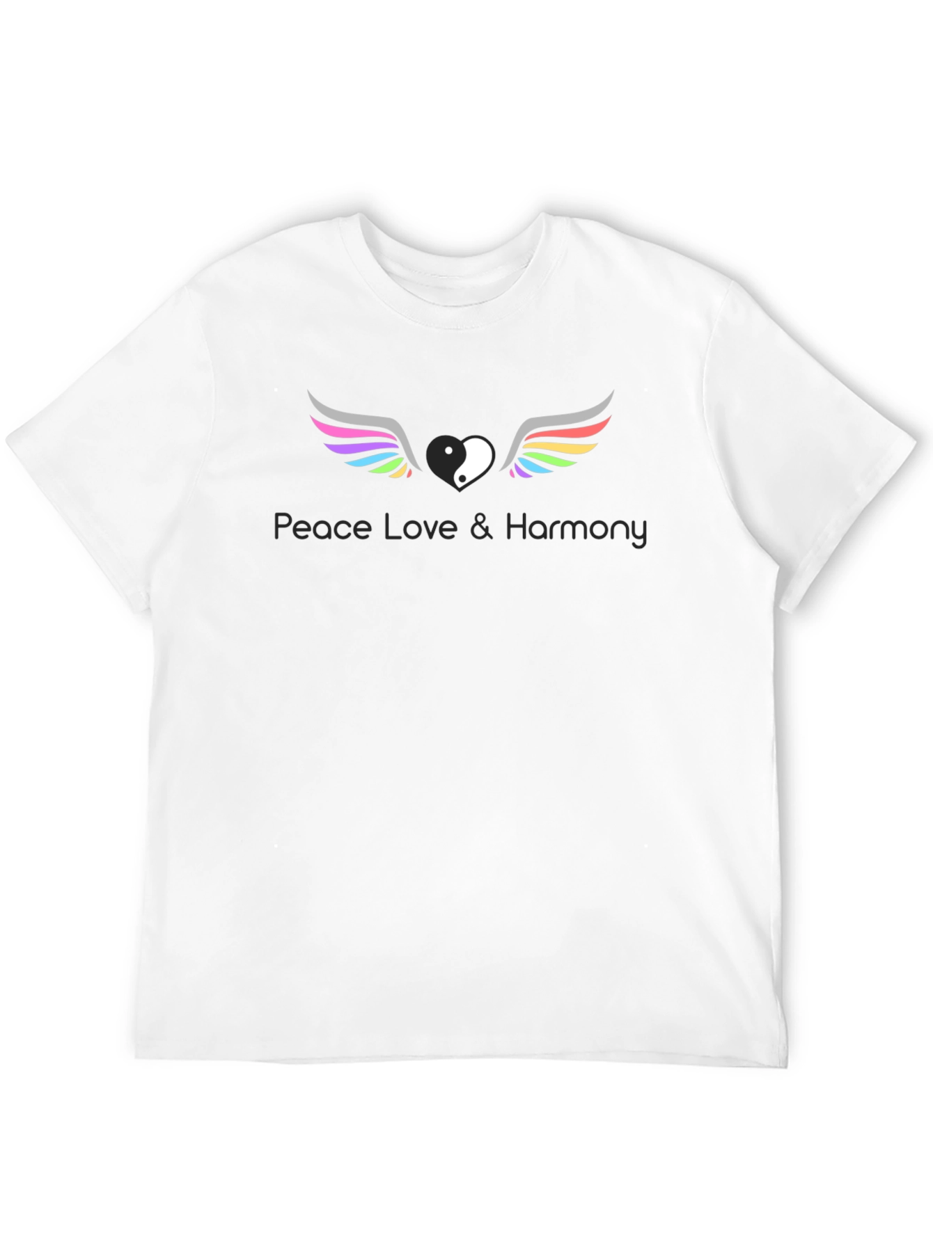Peace Love Harmony Yin Yang Winged T-Shirt