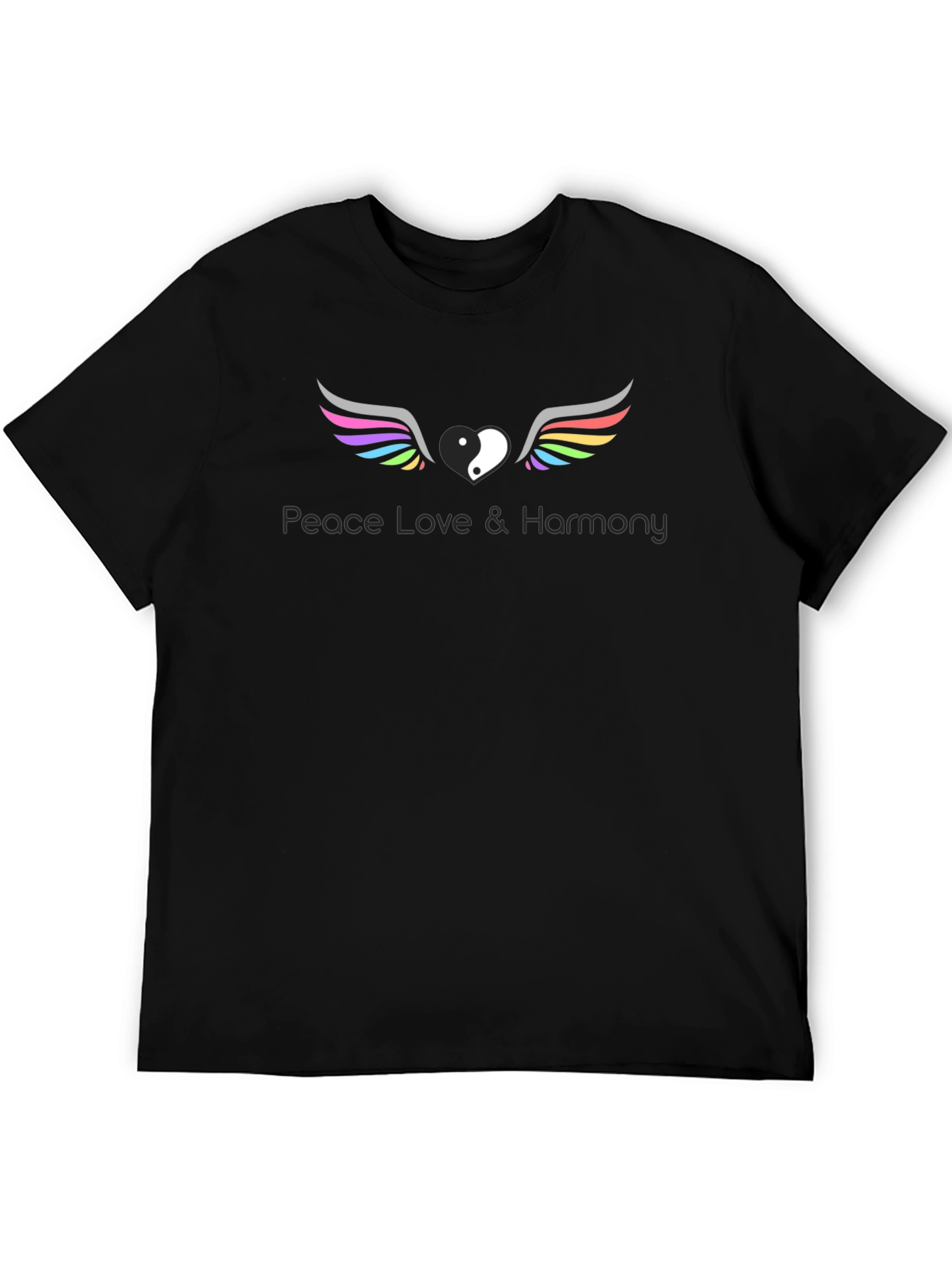 Peace Love Harmony Yin Yang Winged T-Shirt