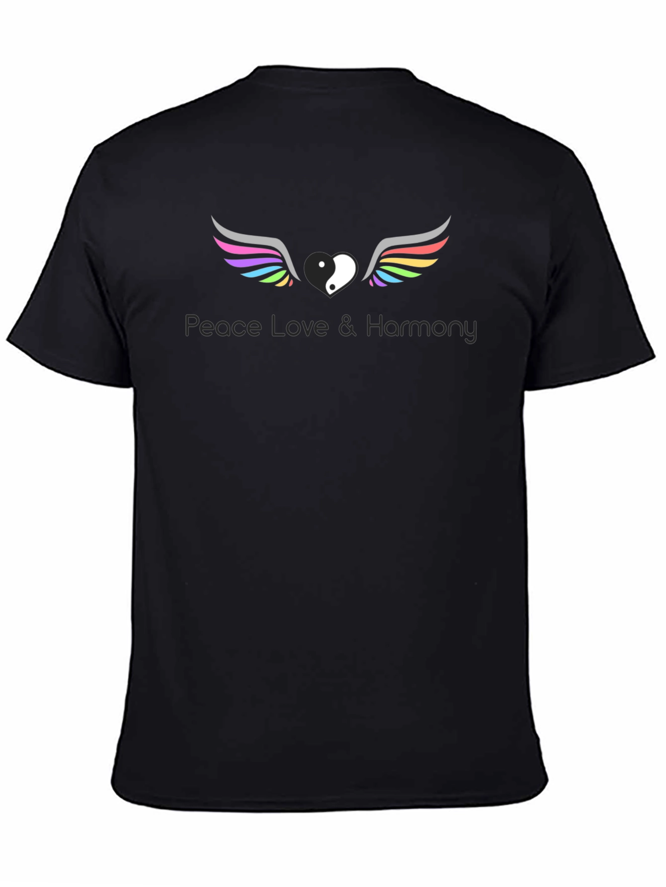 Peace Love Harmony Yin Yang Winged T-Shirt