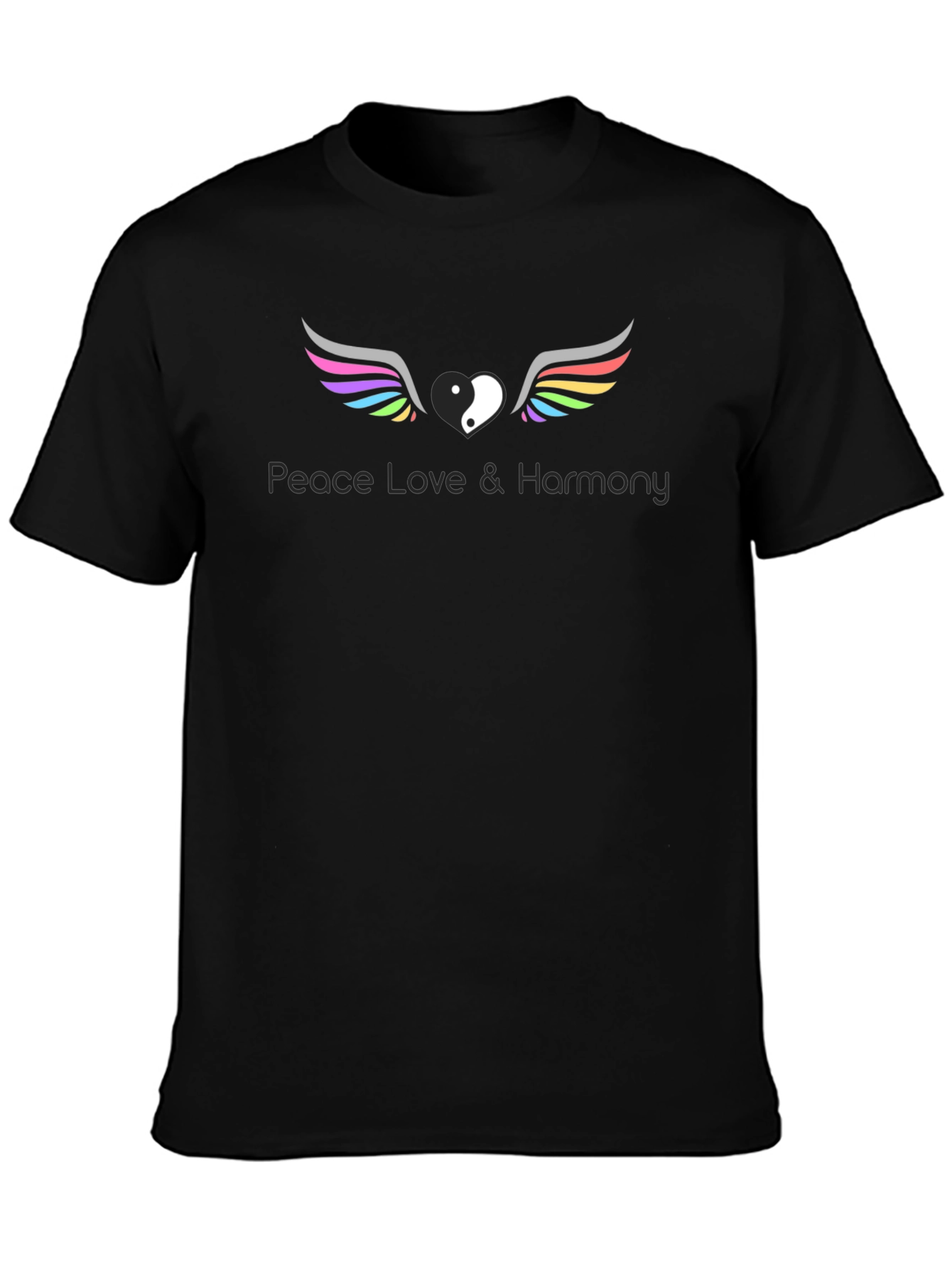 Peace Love Harmony Yin Yang Winged T-Shirt