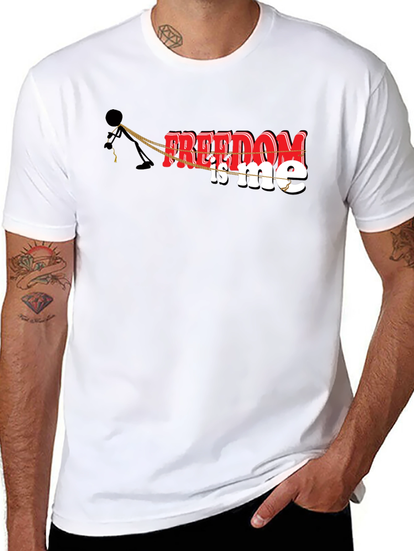Freedom Is Me Graphic Black T-Shirt