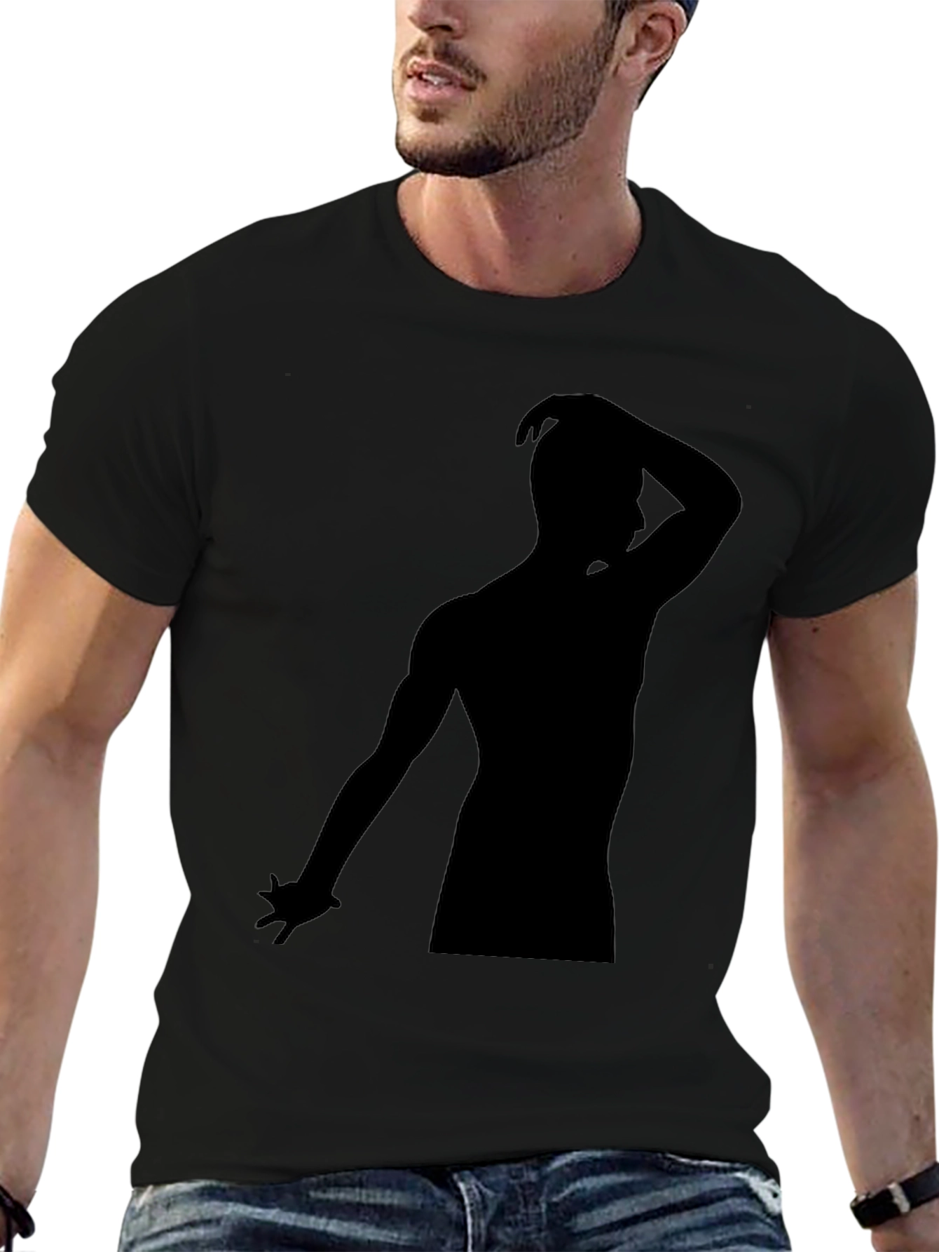 Silhouette Mans Black Graphic Tee
