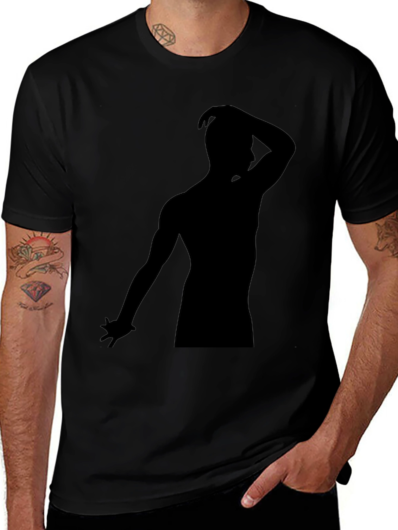 Silhouette Mans Black Graphic Tee