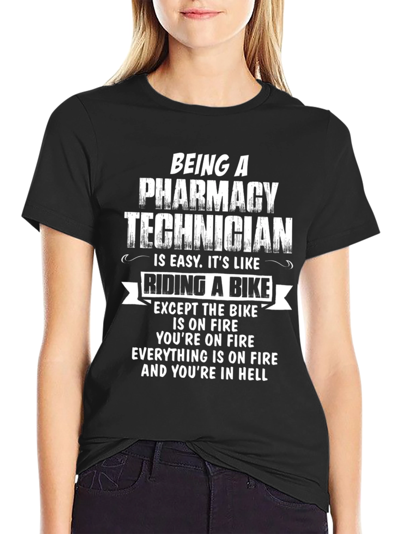 Funny Pharmacy Technician T-Shirt - Hellish Bike Ride