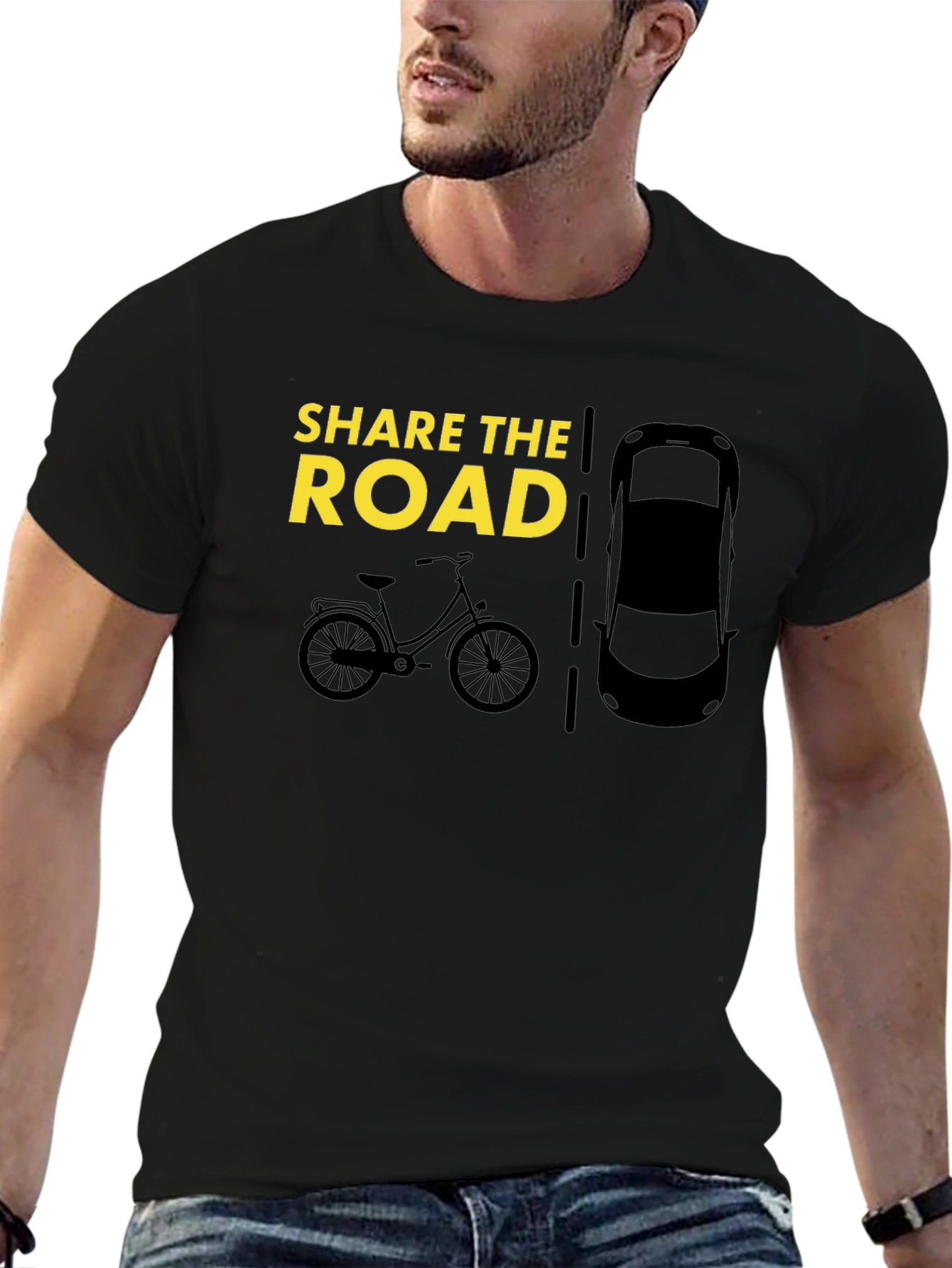 Share the Road T-Shirt - Bicycle and Car Design