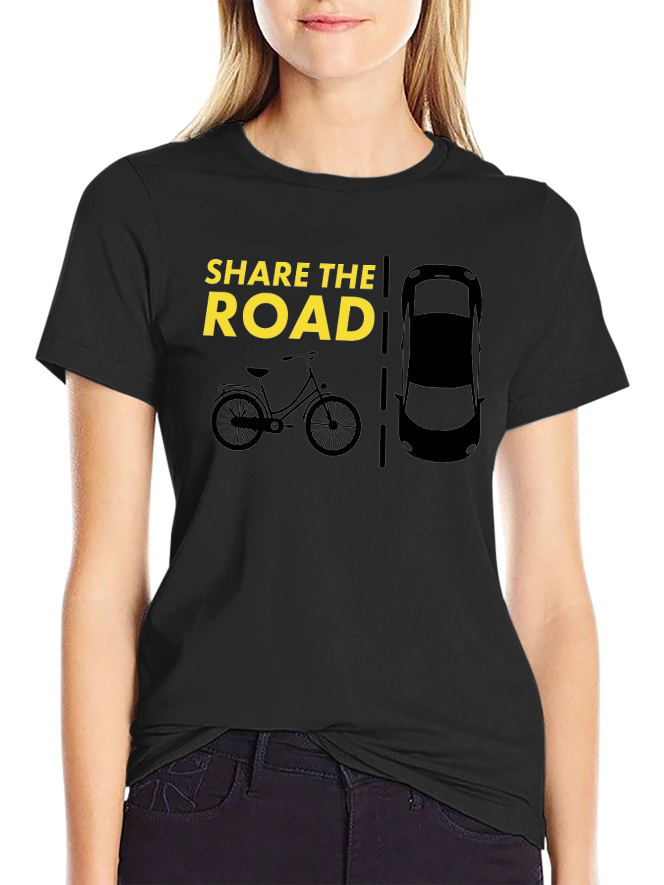 Share the Road T-Shirt - Bicycle and Car Design