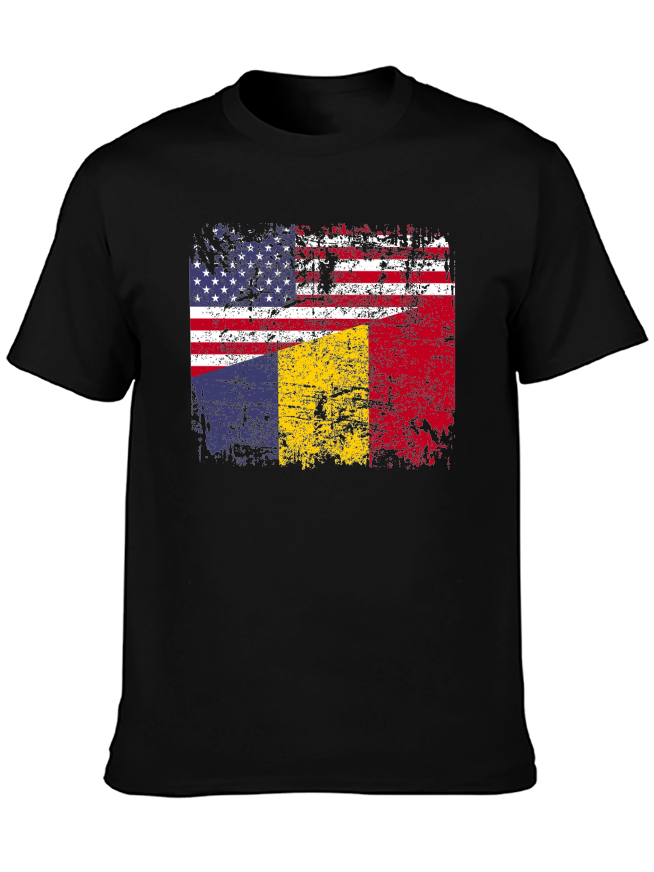 USA Romania Flag Graphic T-Shirt
