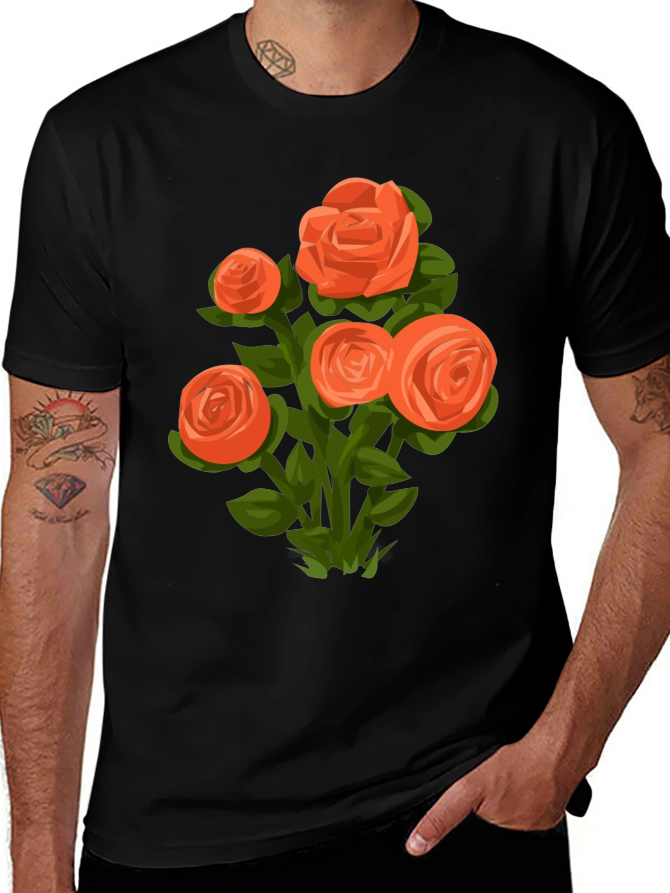 Floral Graphic T-Shirt - Black