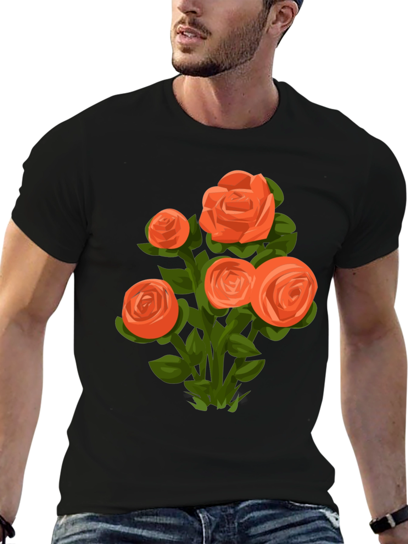Floral Graphic T-Shirt - Black