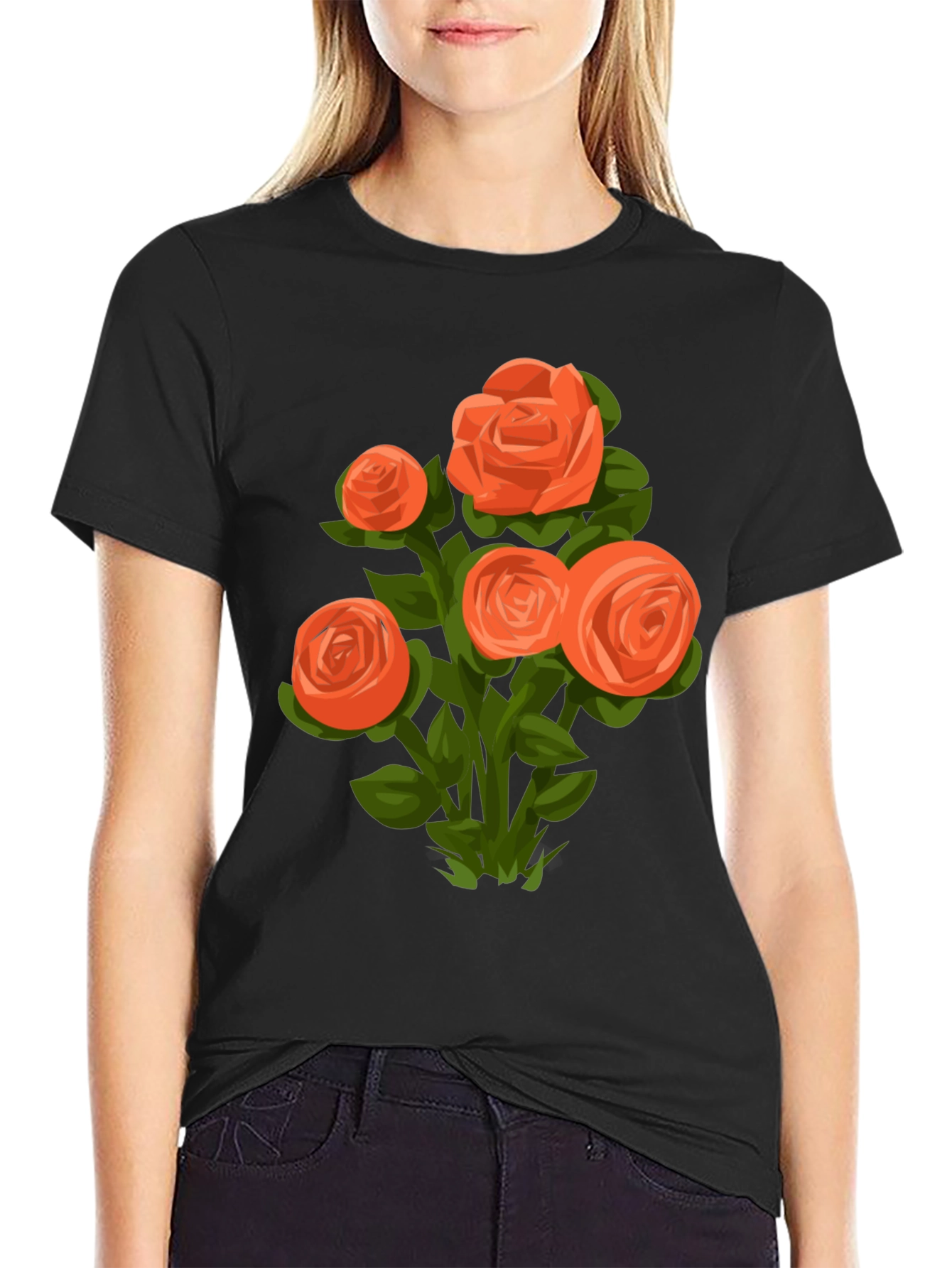 Floral Graphic T-Shirt - Black