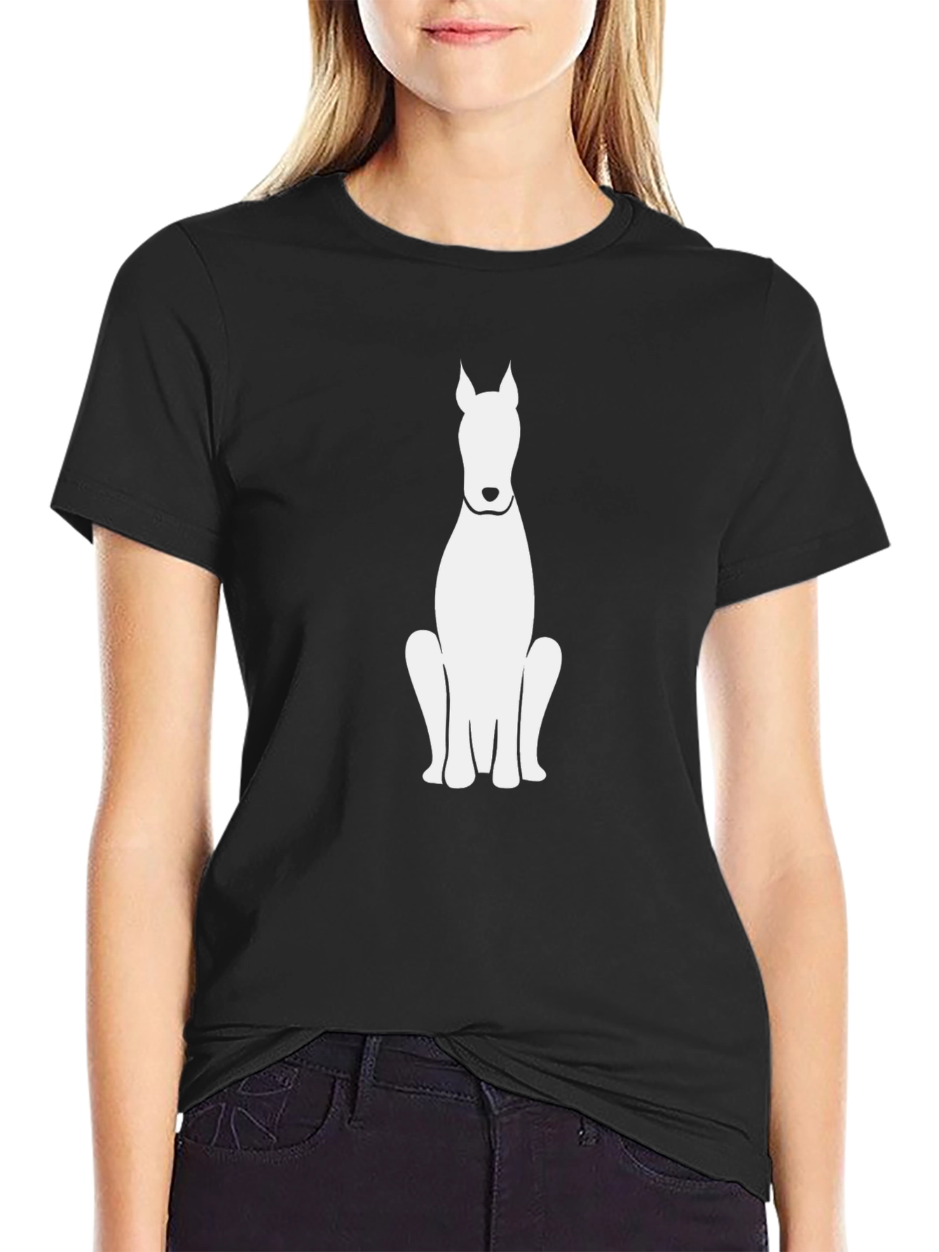 Dog Silhouette Graphic Tee - Casual Comfort