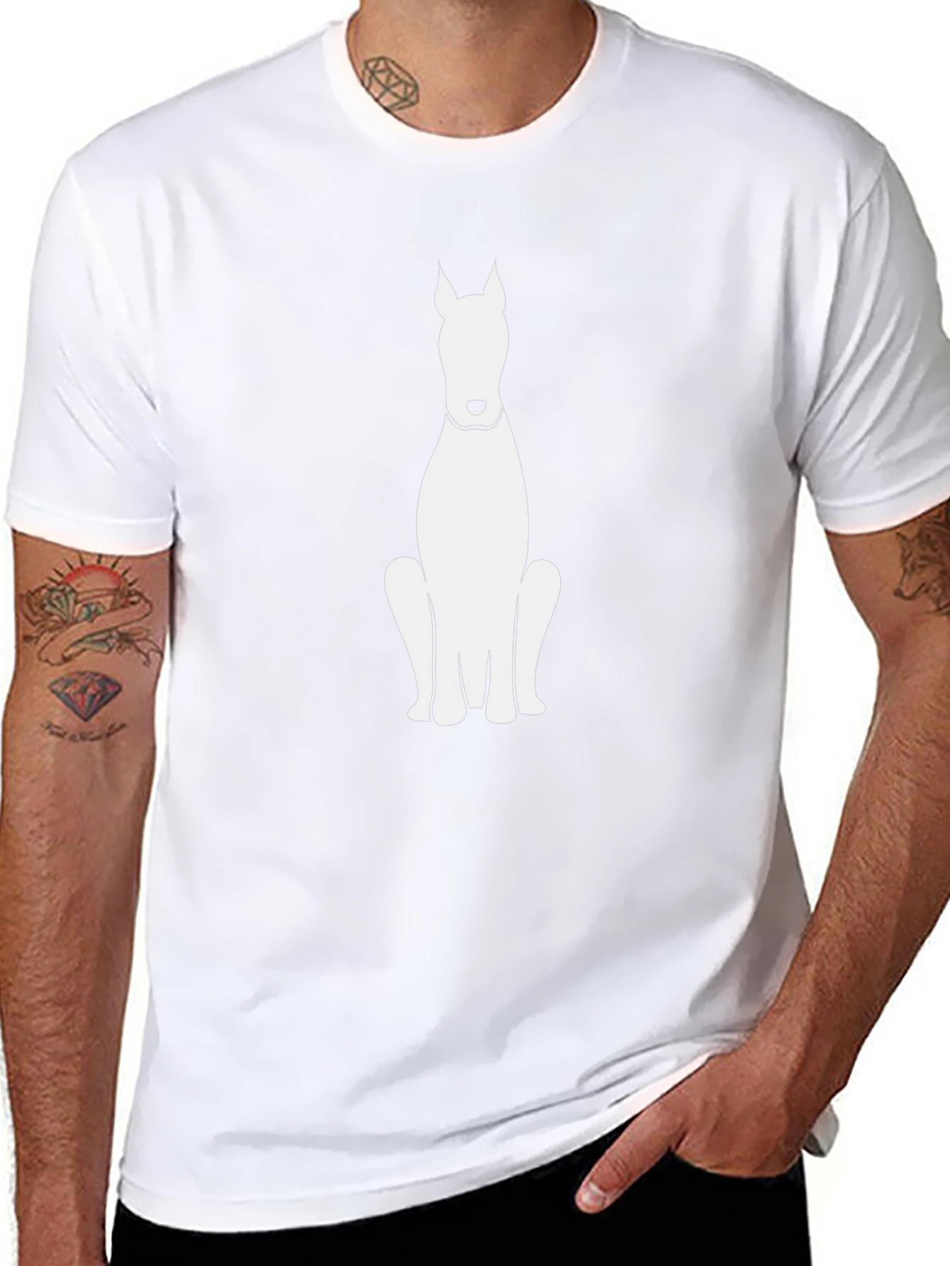 Dog Silhouette Graphic Tee - Casual Comfort