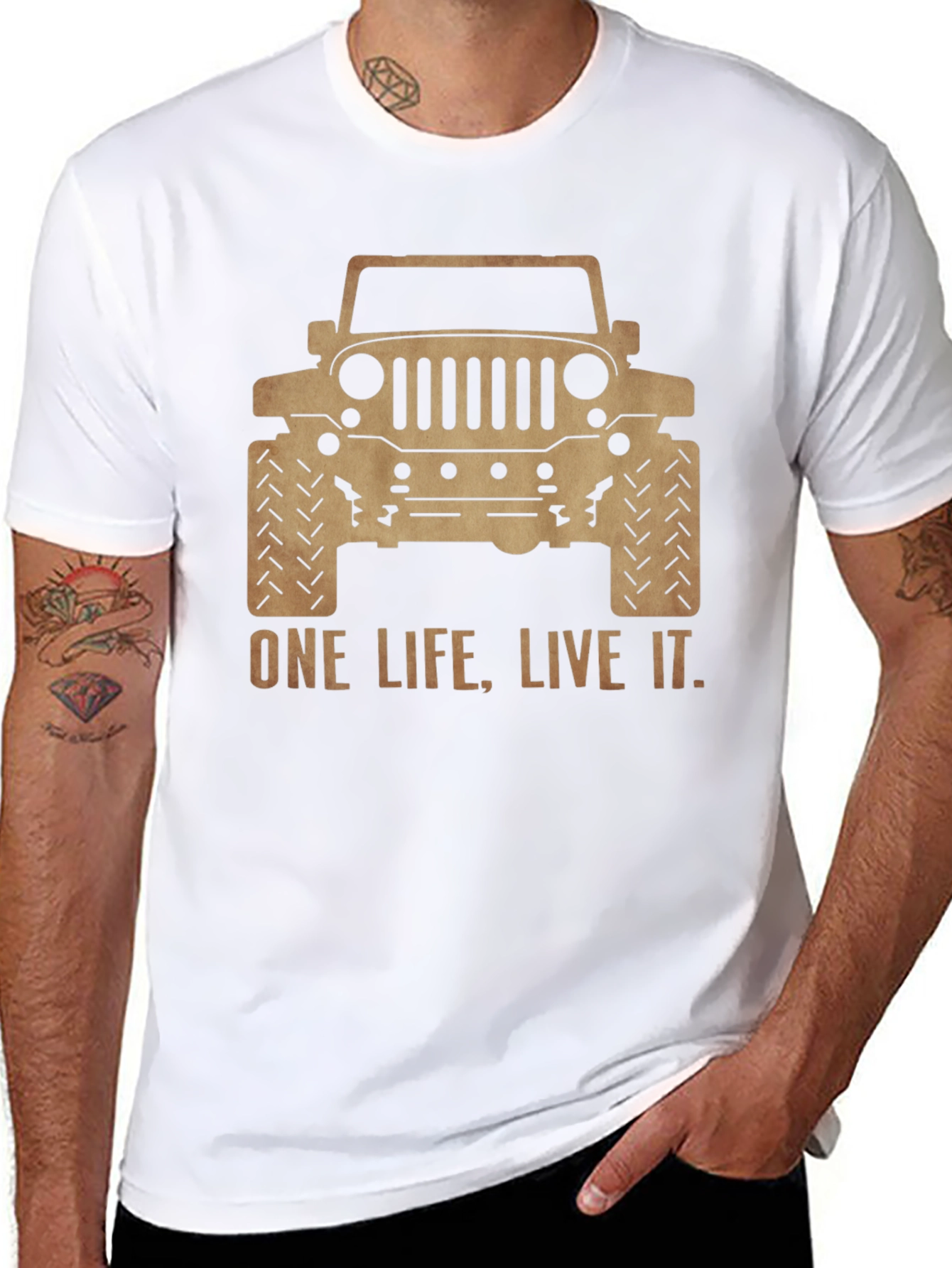 One Life Live It Jeep Graphic Tee - Black