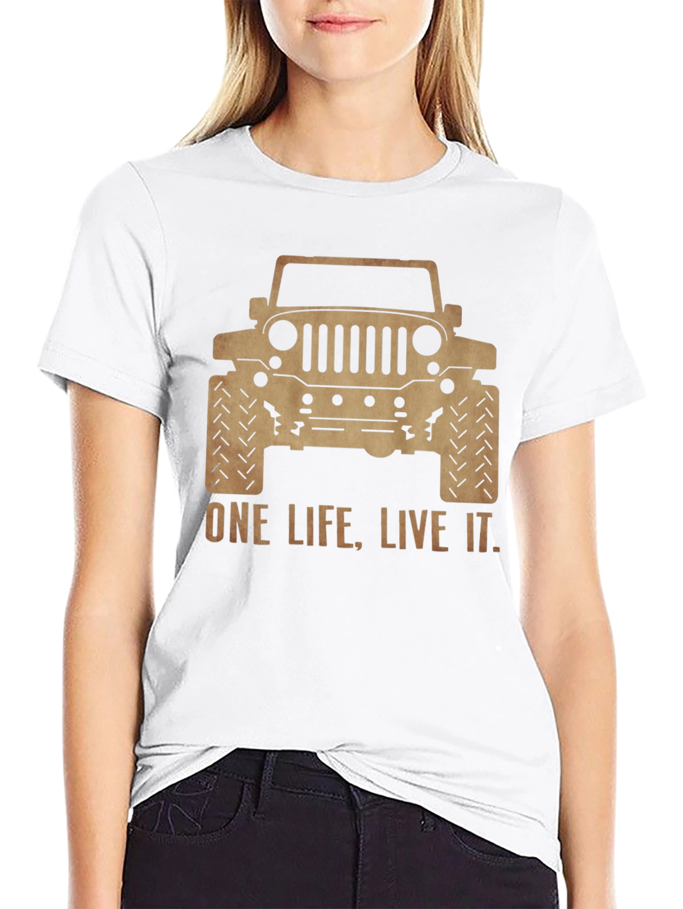 One Life Live It Jeep Graphic Tee - Black
