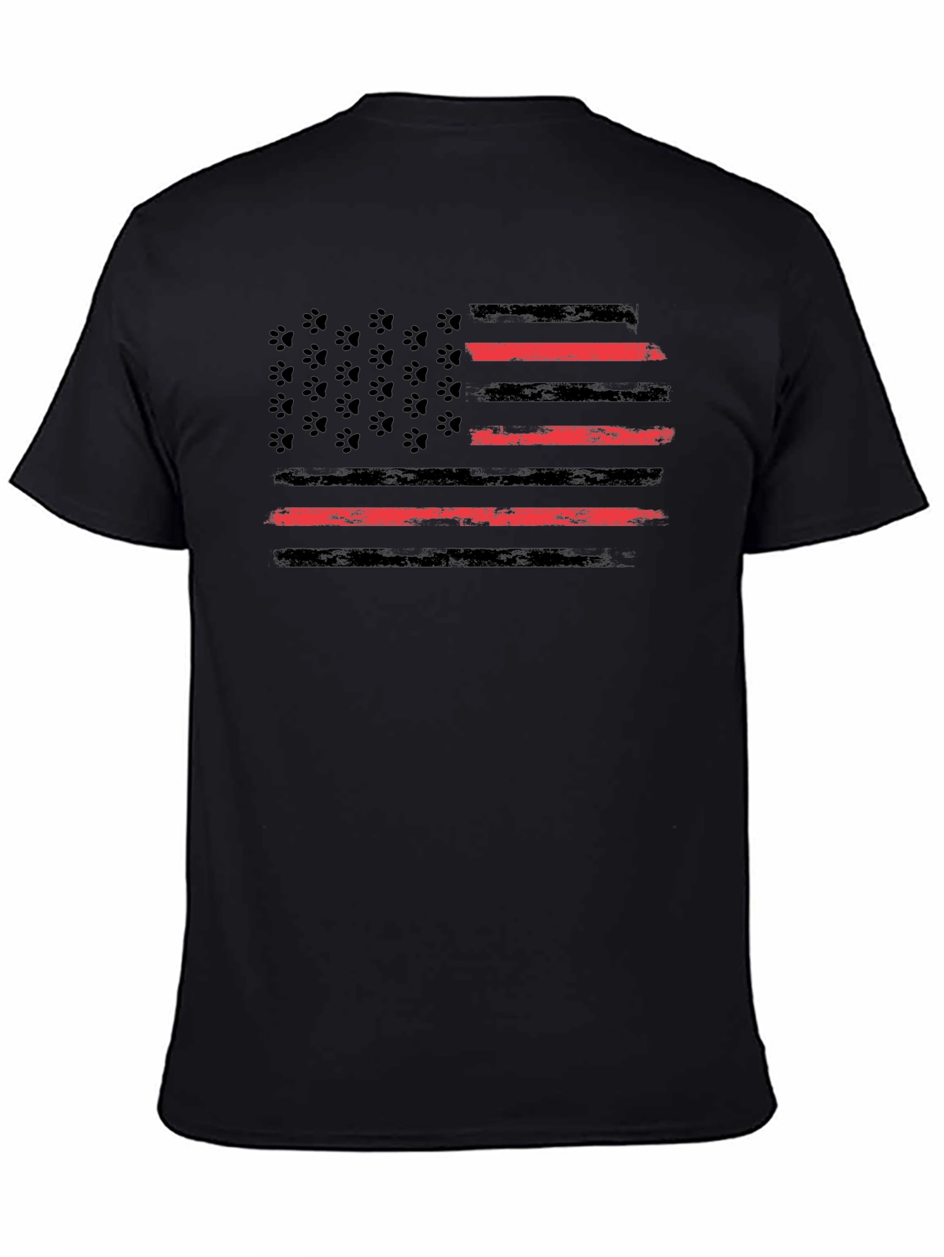 Paw Print Flag T-Shirt - Patriotic Dog Lover Tee