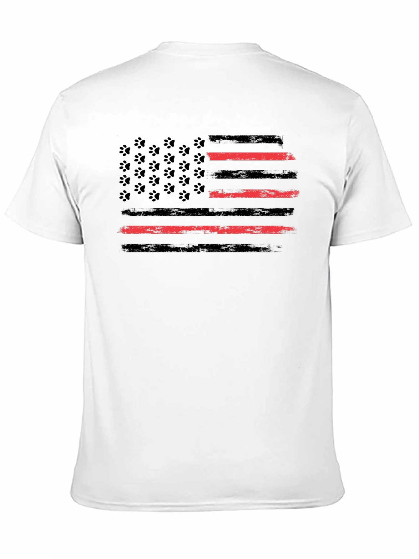 Paw Print Flag T-Shirt - Patriotic Dog Lover Tee