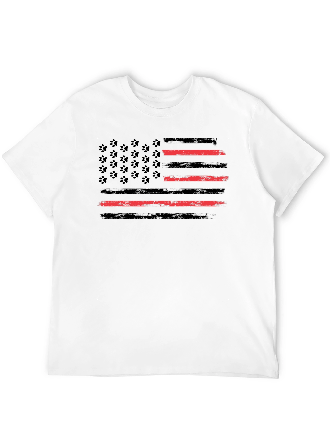 Paw Print Flag T-Shirt - Patriotic Dog Lover Tee