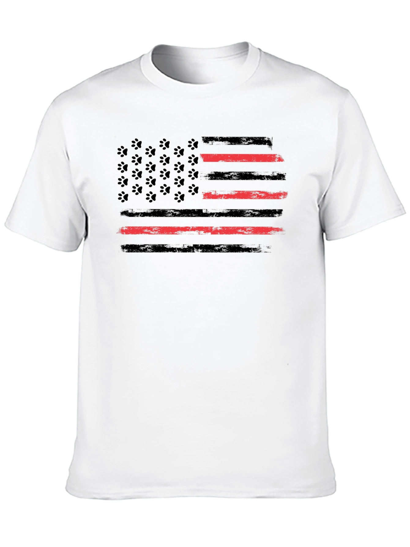 Paw Print Flag T-Shirt - Patriotic Dog Lover Tee