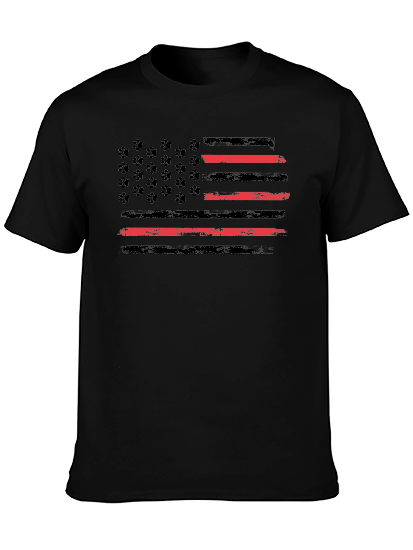 Paw Print Flag T-Shirt - Patriotic Dog Lover Tee