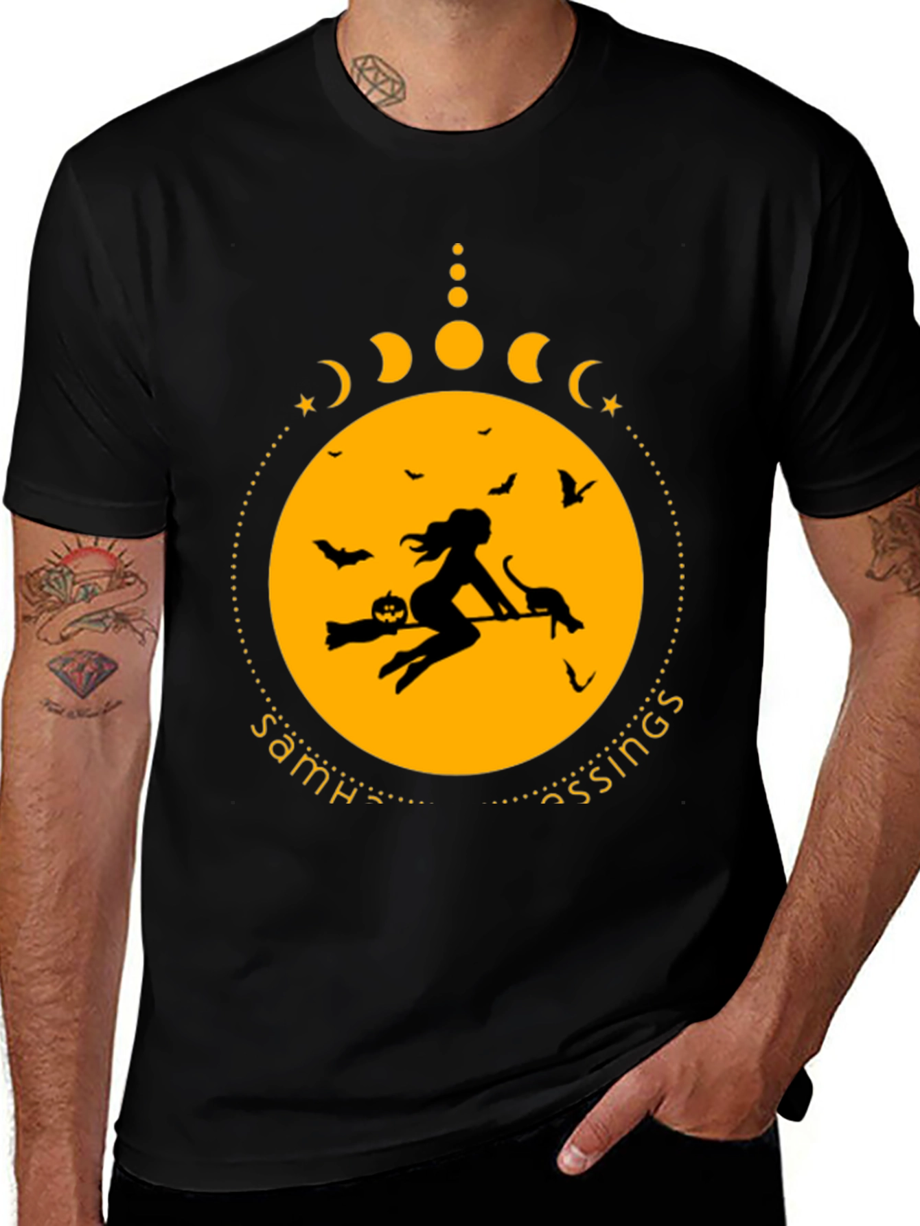Samhain Blessings Witch Graphic Tee