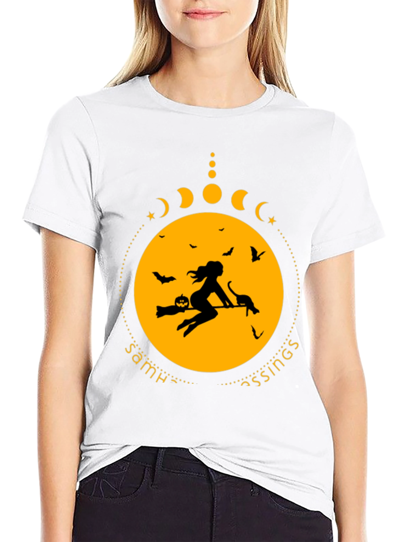 Samhain Blessings Witch Graphic Tee