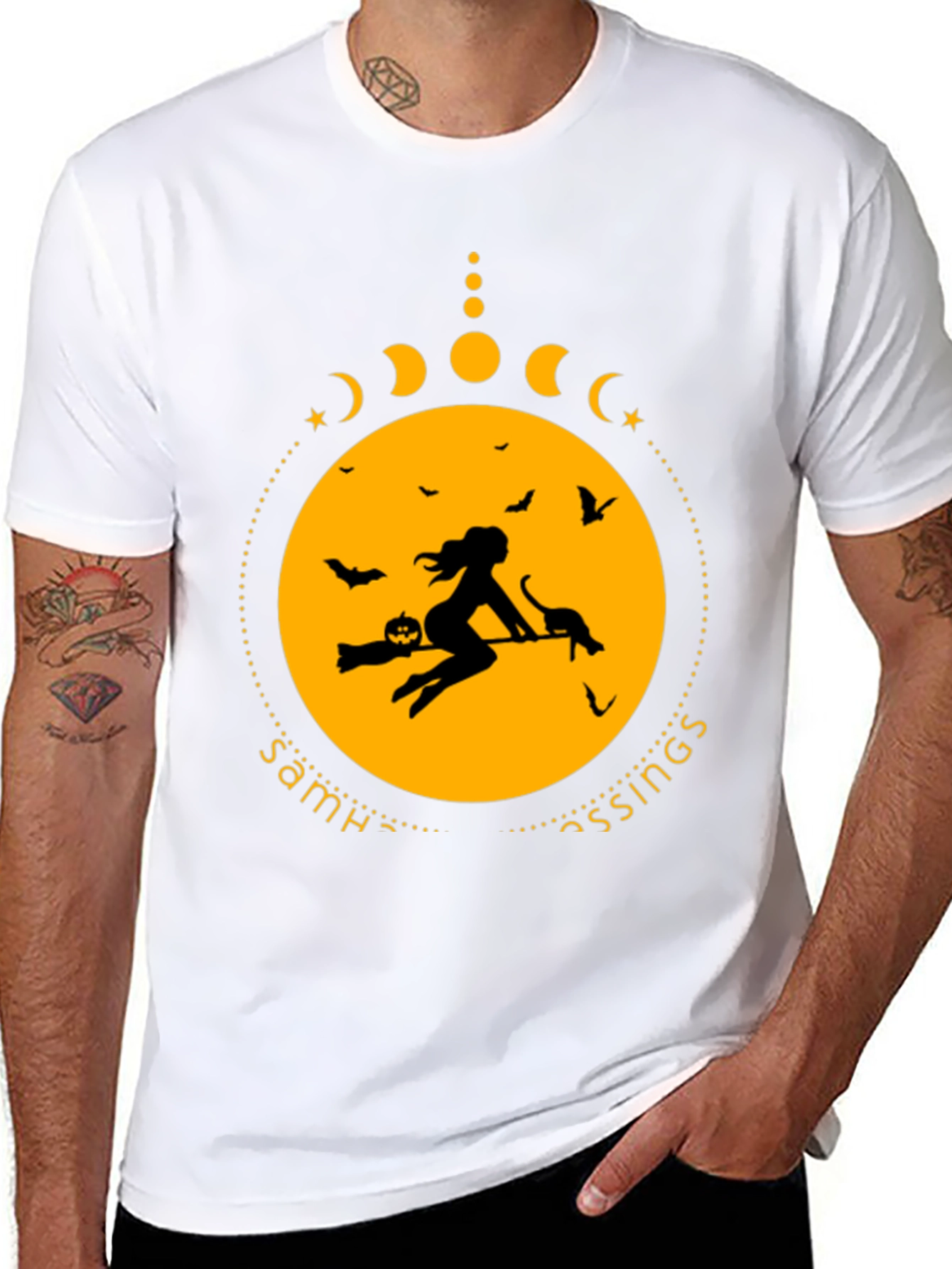 Samhain Blessings Witch Graphic Tee