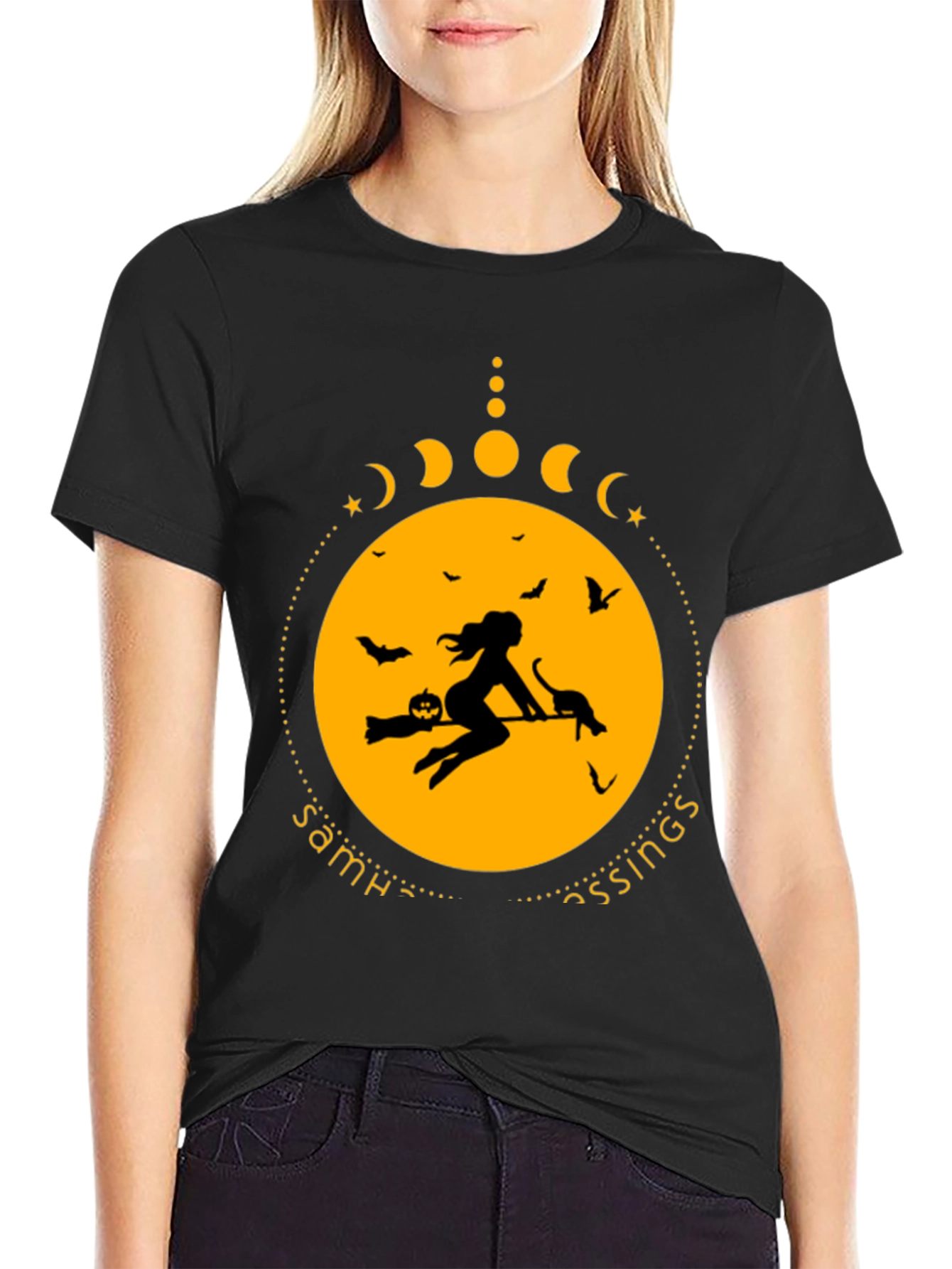 Samhain Blessings Witch Graphic Tee