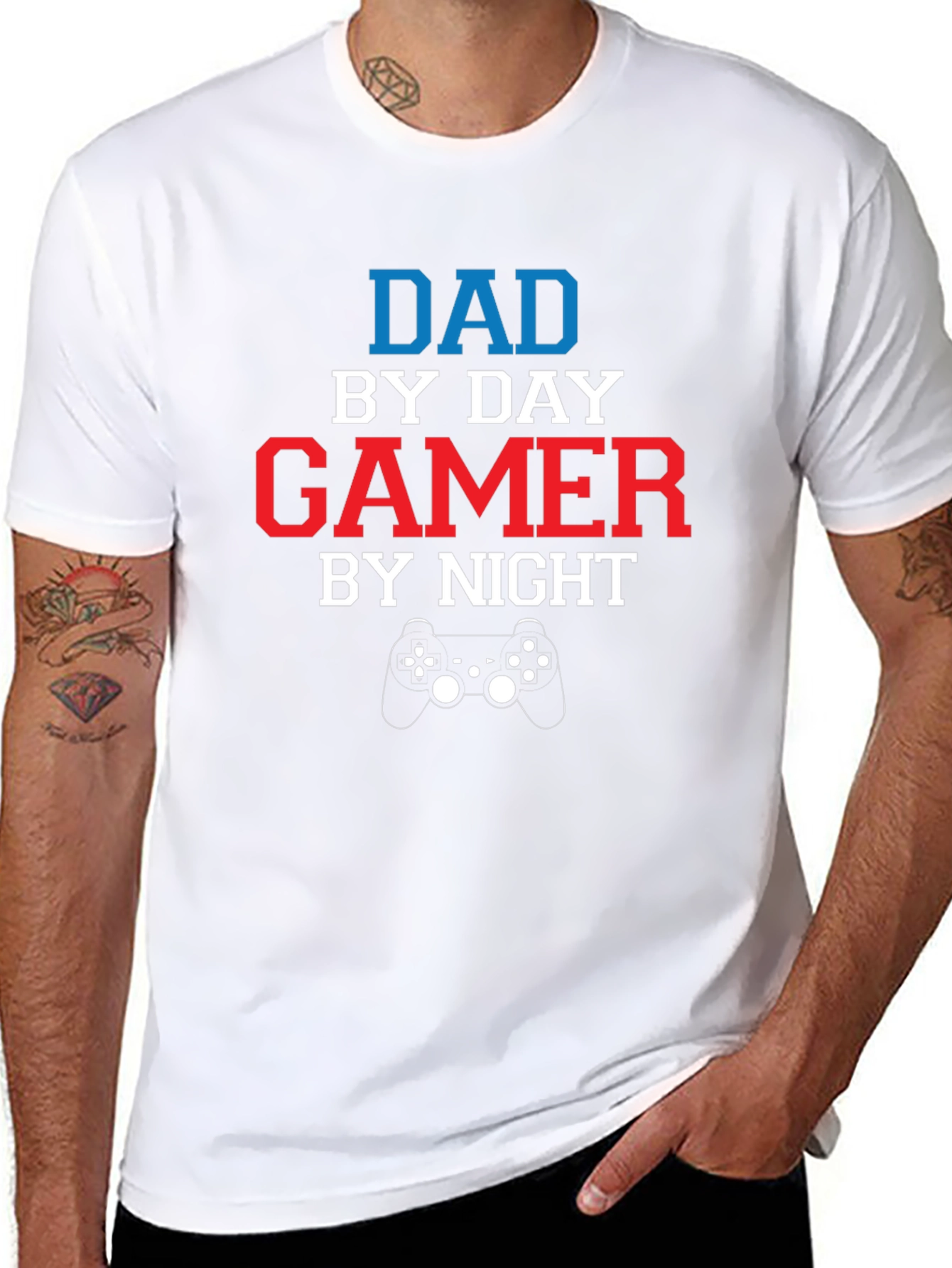 Dad by Day Gamer by Night Black T-Shirt