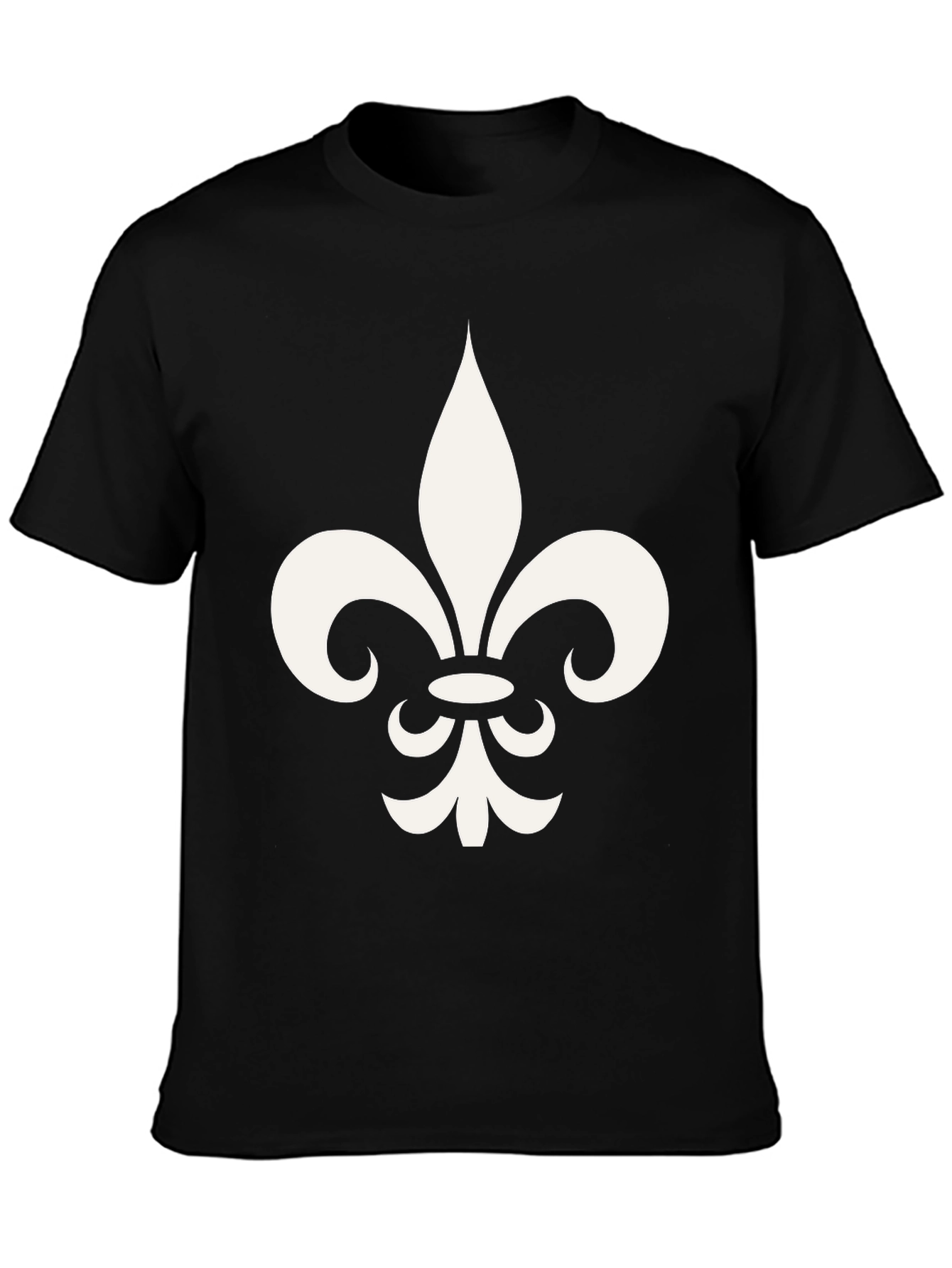 Fleur-de-lis Graphic Print Black T-Shirt
