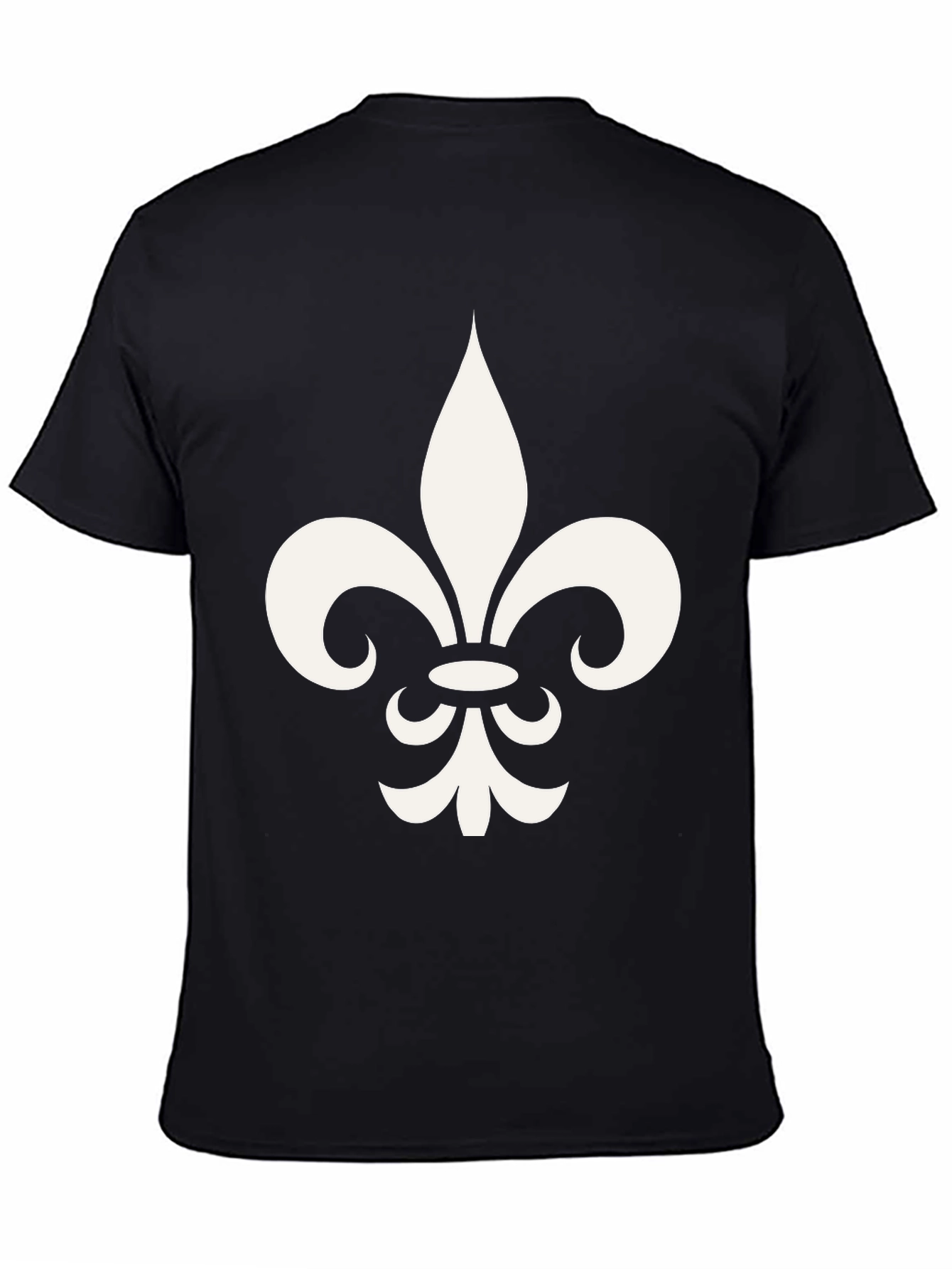Fleur-de-lis Graphic Print Black T-Shirt