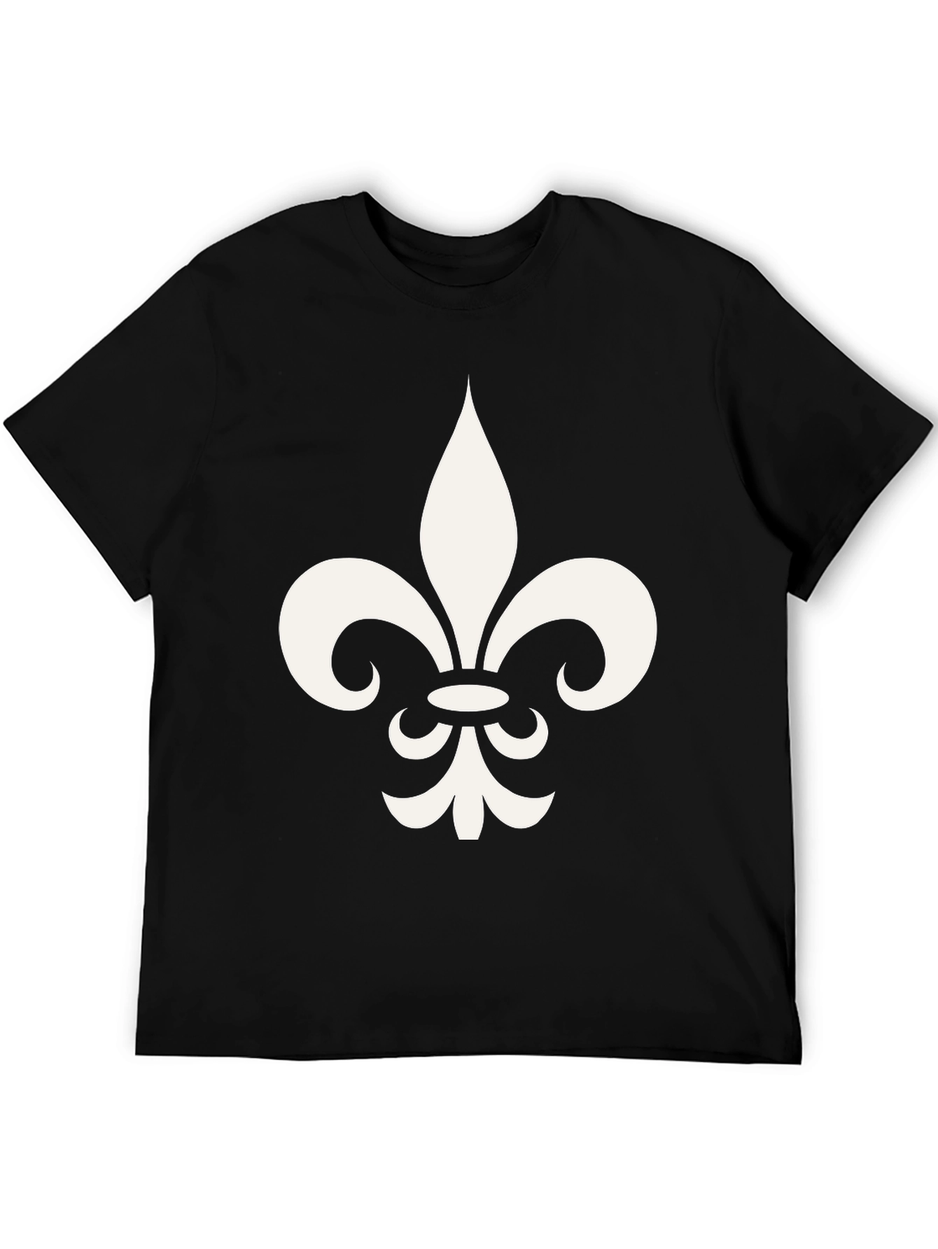 Fleur-de-lis Graphic Print Black T-Shirt