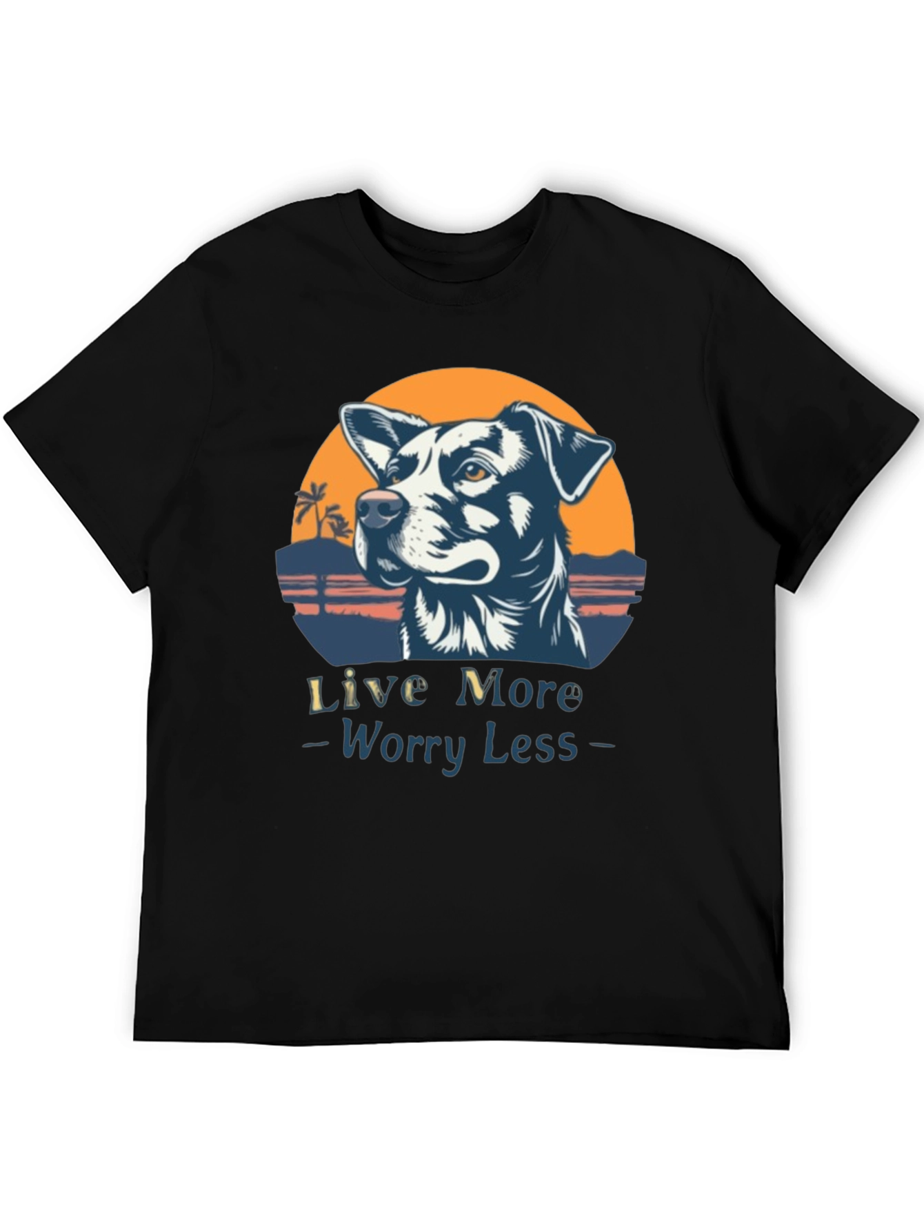 Live More Worry Less Dog Graphic T-Shirt