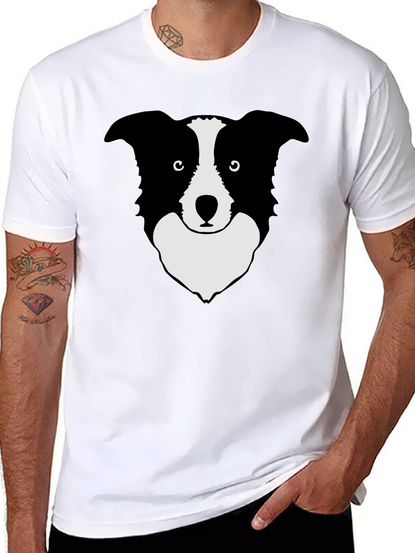 Border Collie Graphic T-Shirt - Black