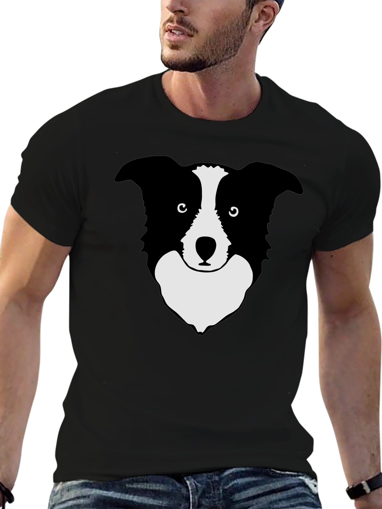 Border Collie Graphic T-Shirt - Black