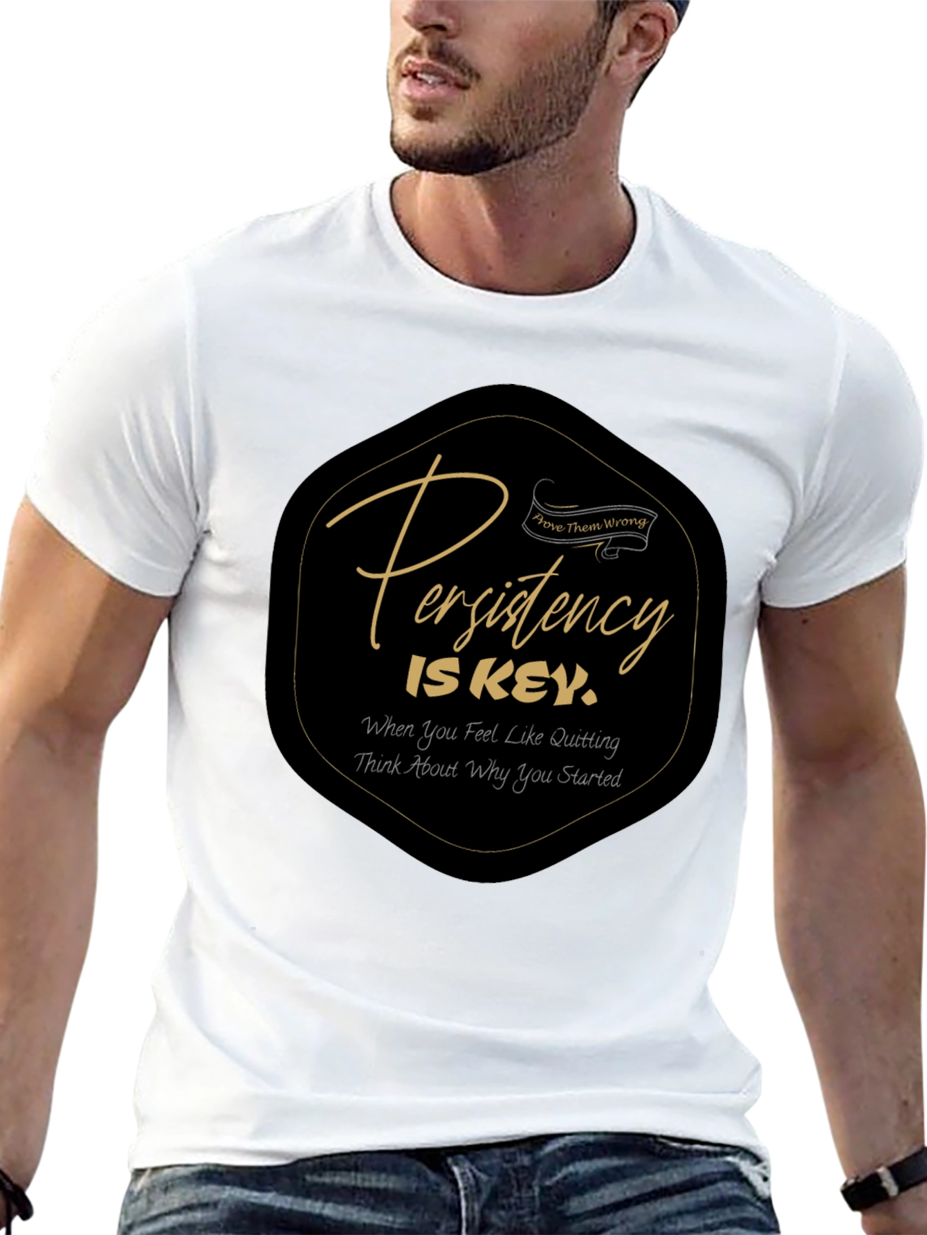 Persistence Is Key Black Graphic T-Shirt
