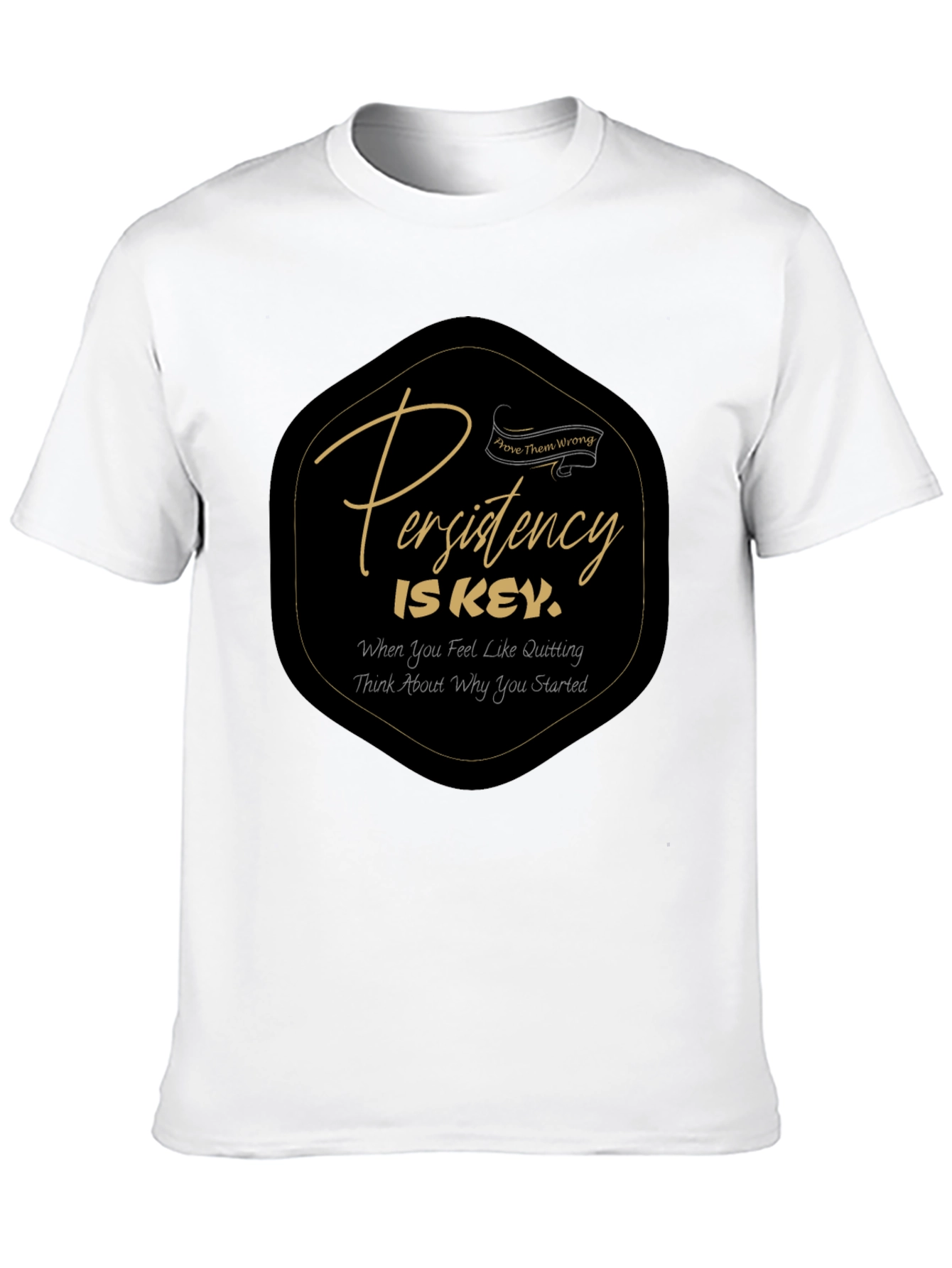 Persistence Is Key Black Graphic T-Shirt