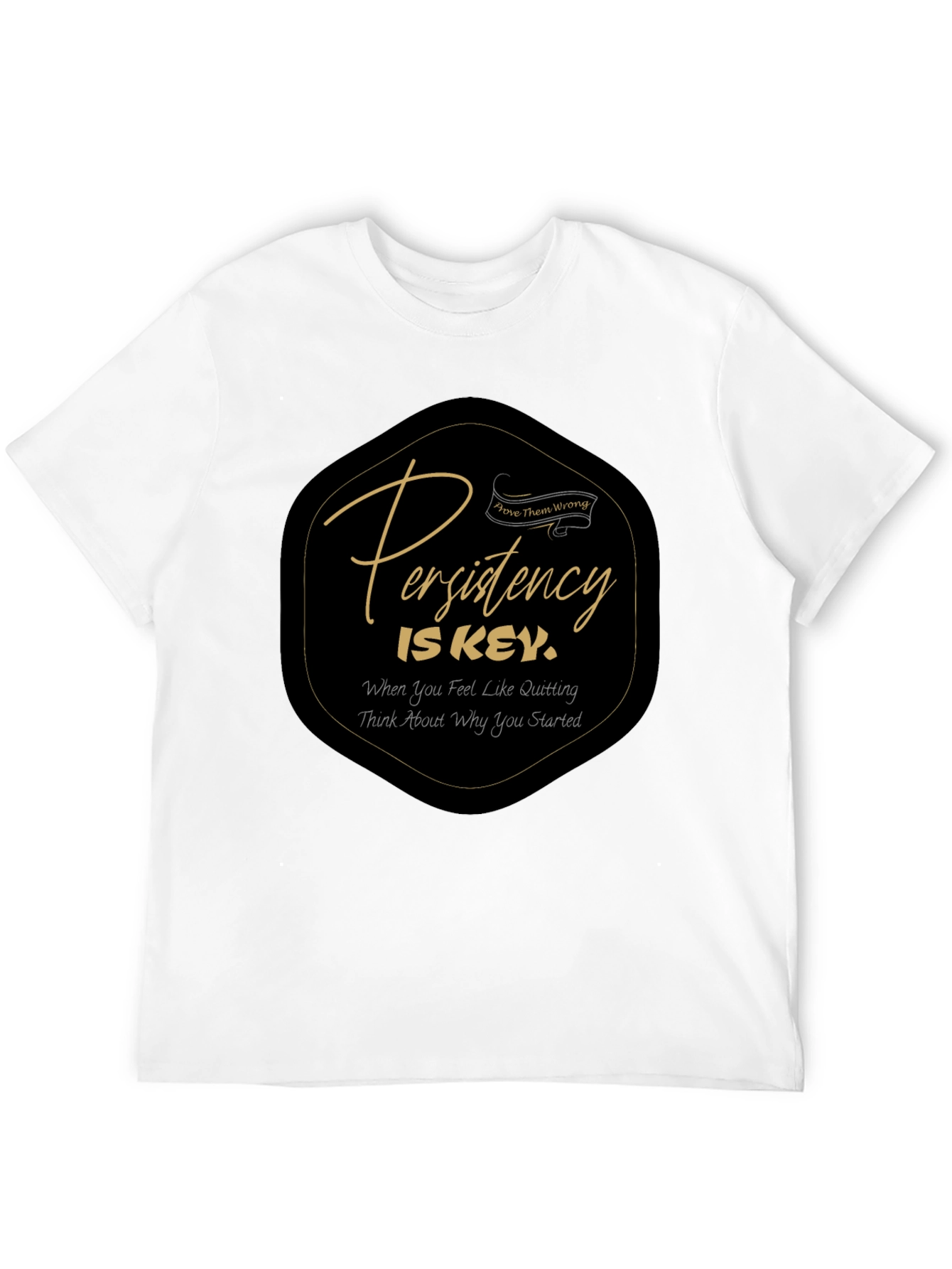 Persistence Is Key Black Graphic T-Shirt