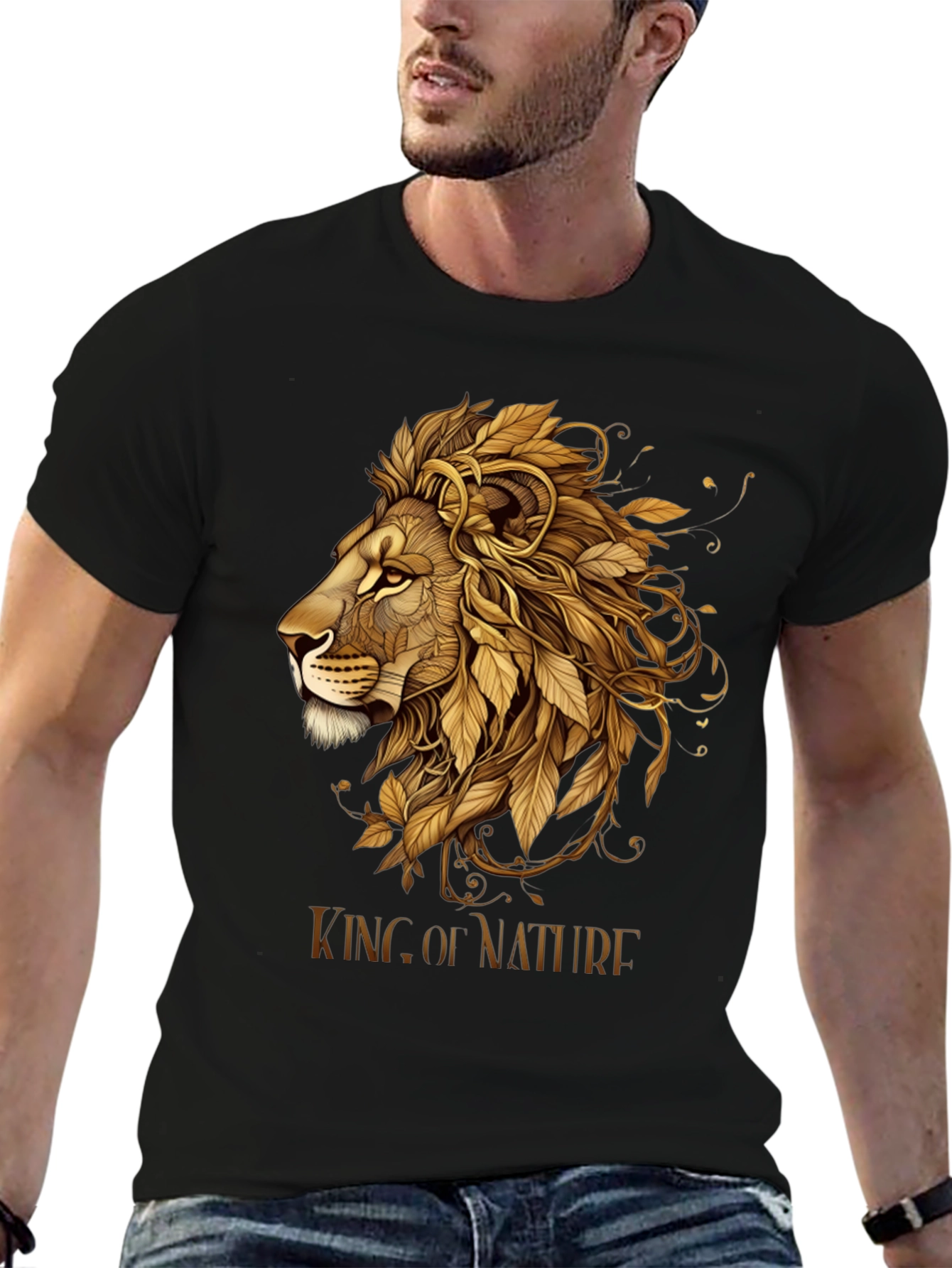King of Nature Lion Graphic Tee - Black