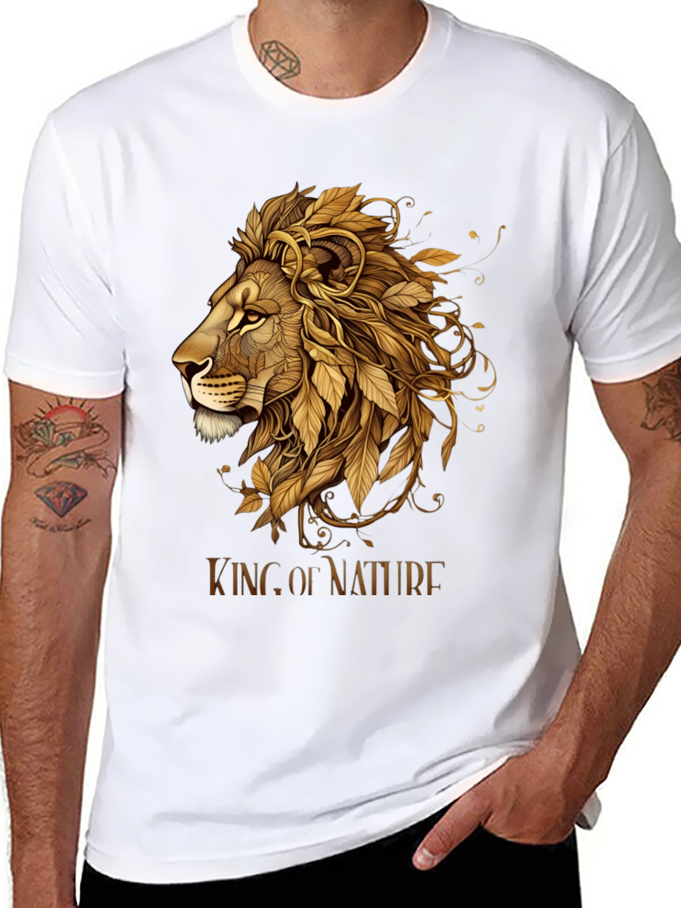 King of Nature Lion Graphic Tee - Black
