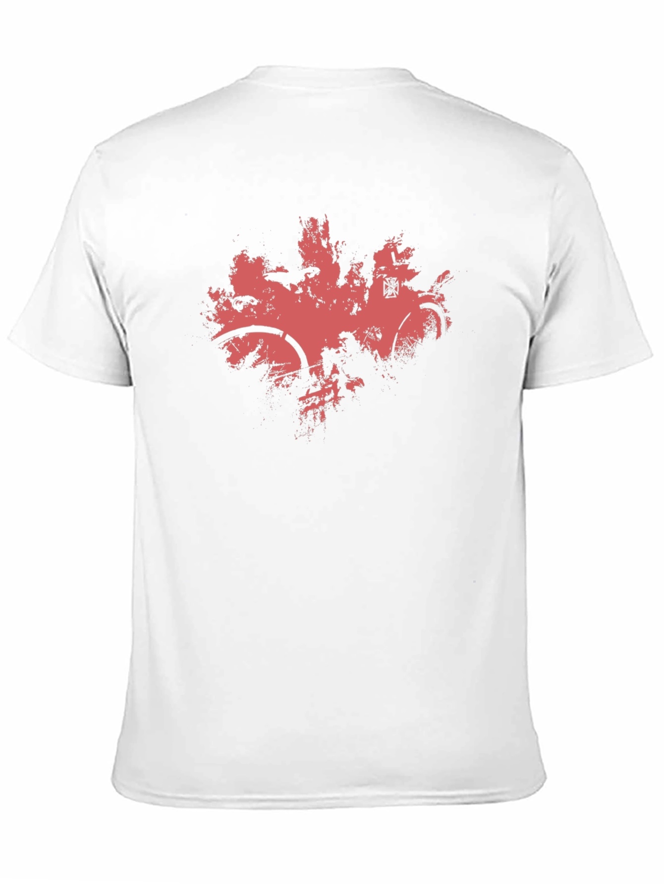 Mens Black T-Shirt with Abstract Red Bike Print