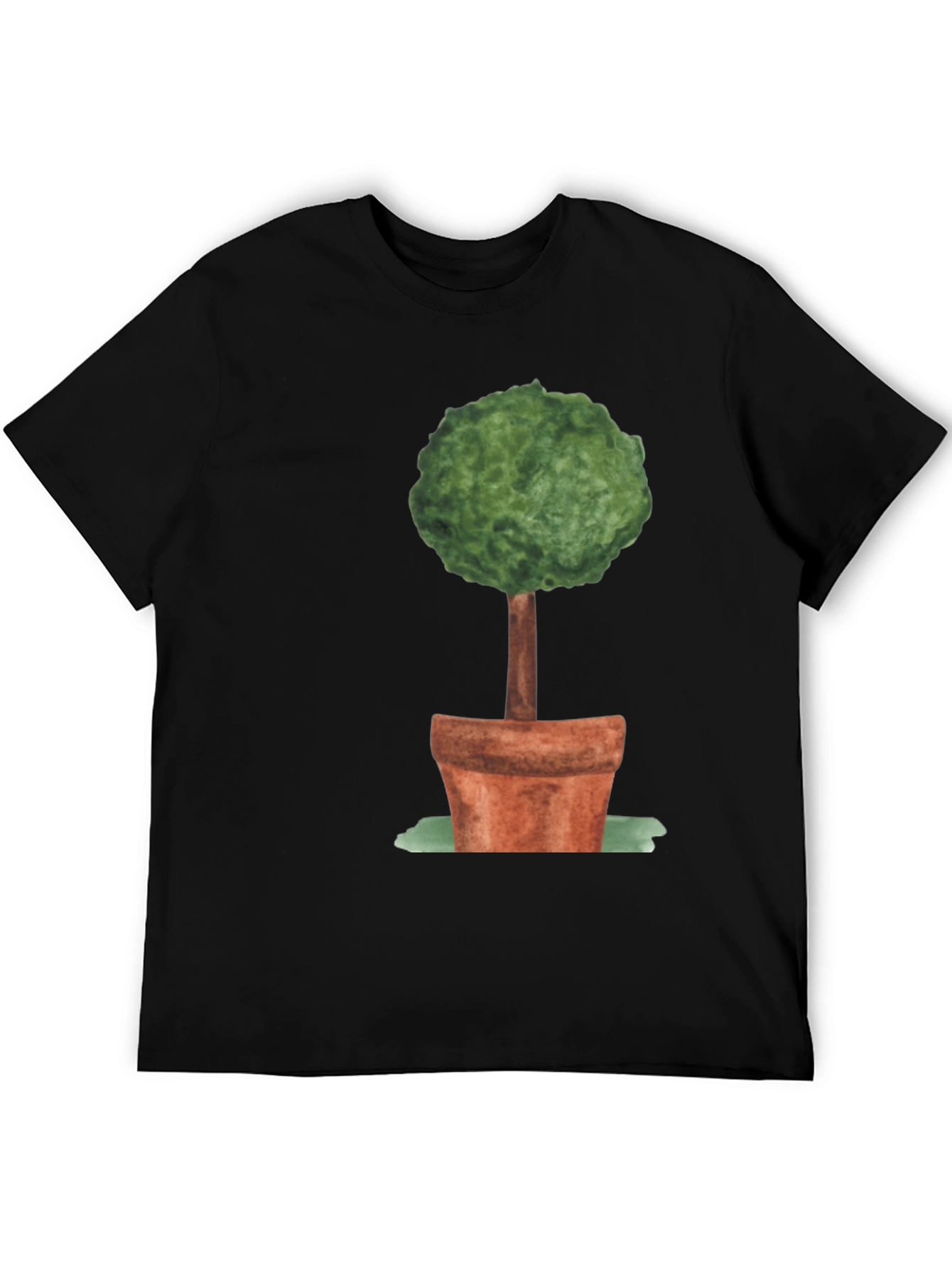 Whimsical Topiary Tree Graphic Tee - Unisex Black Shirt
