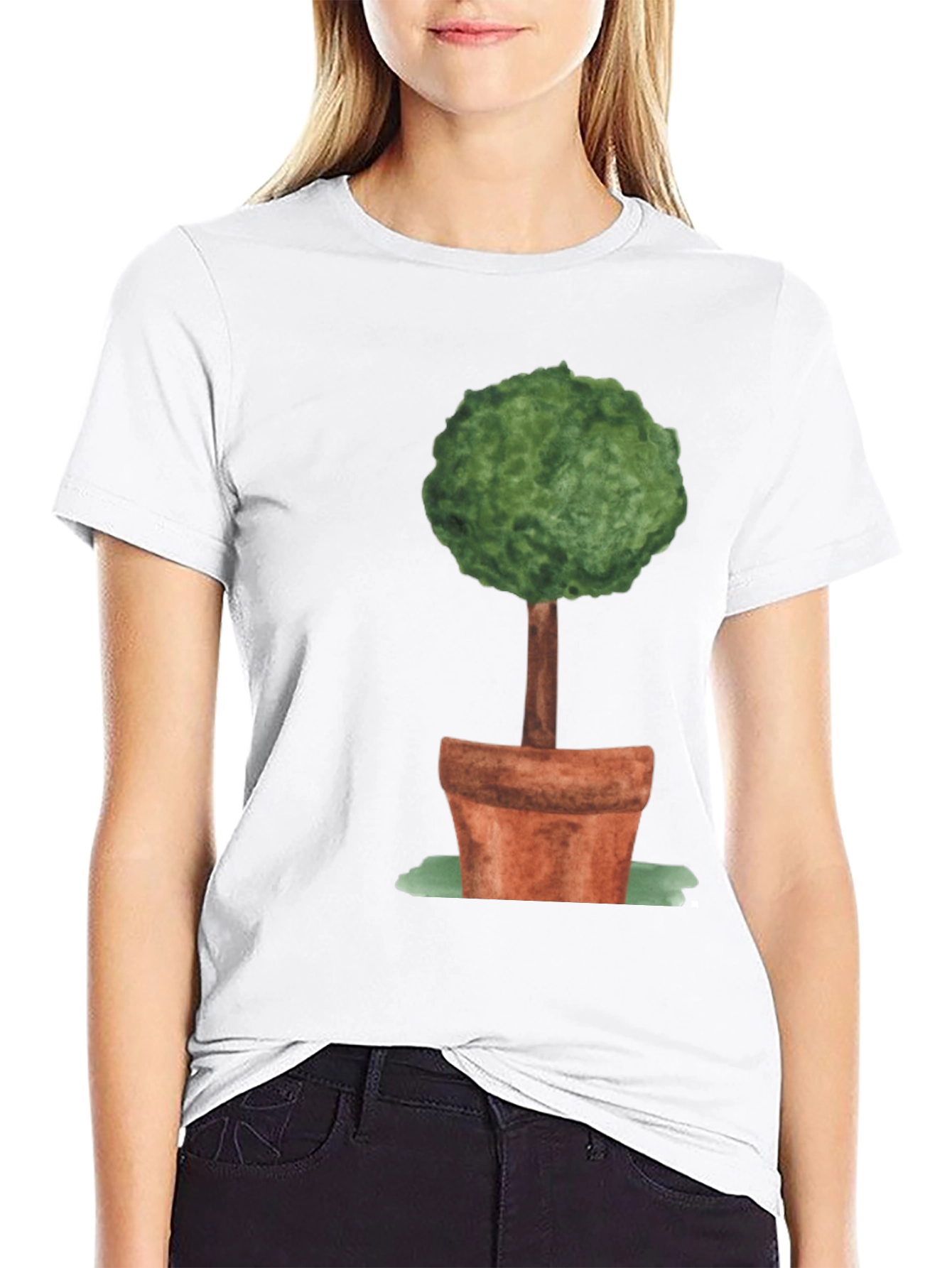 Whimsical Topiary Tree Graphic Tee - Unisex Black Shirt