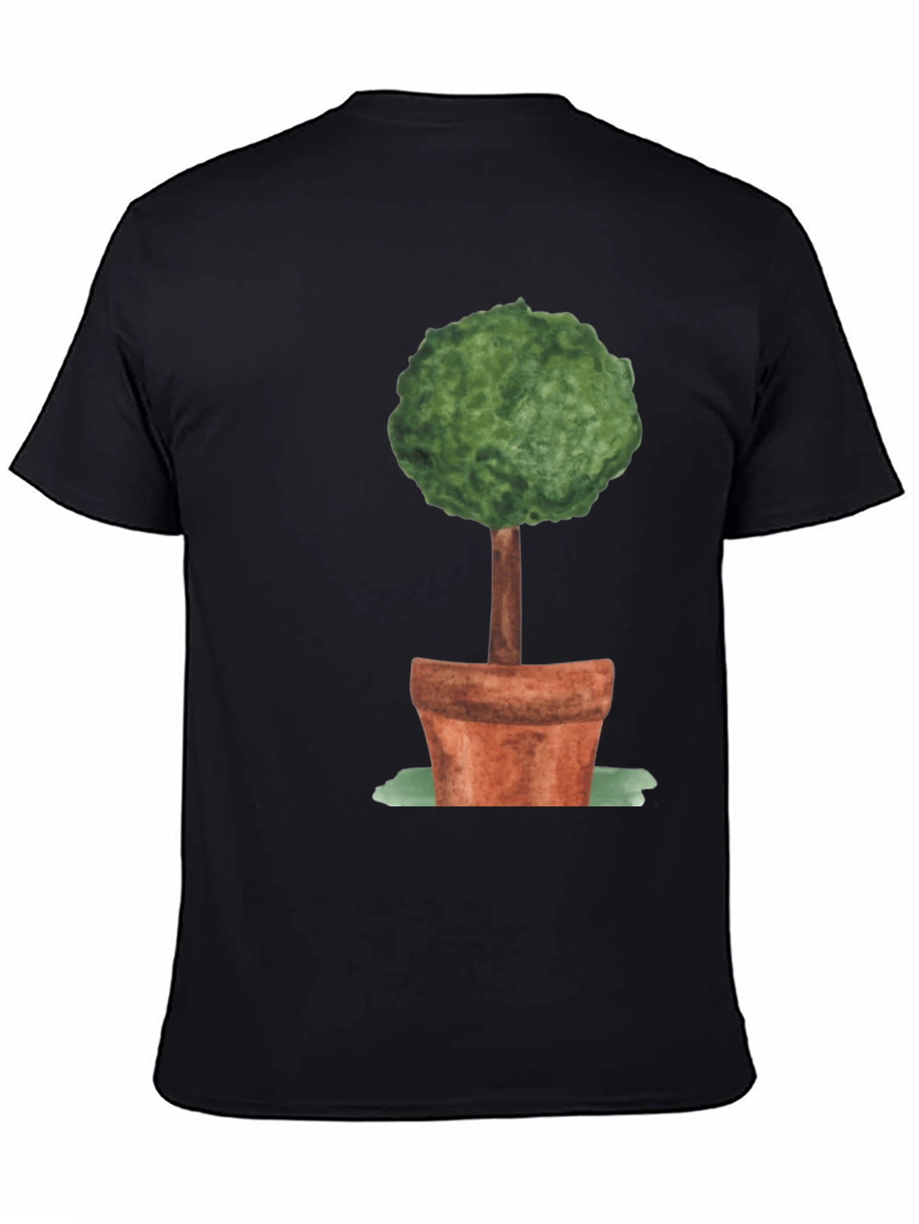 Whimsical Topiary Tree Graphic Tee - Unisex Black Shirt