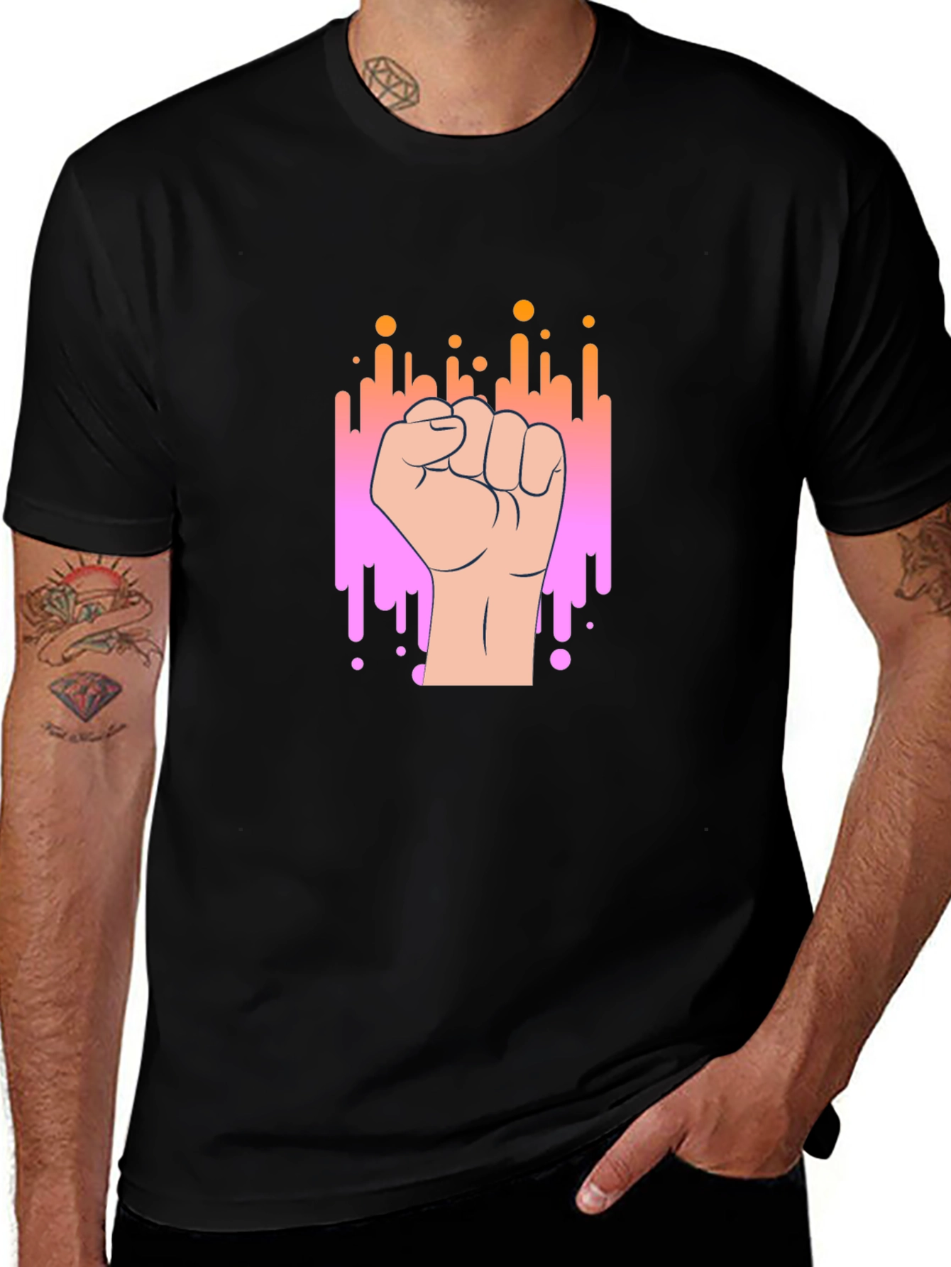 Empowered Fist Graphic Tee - Black
