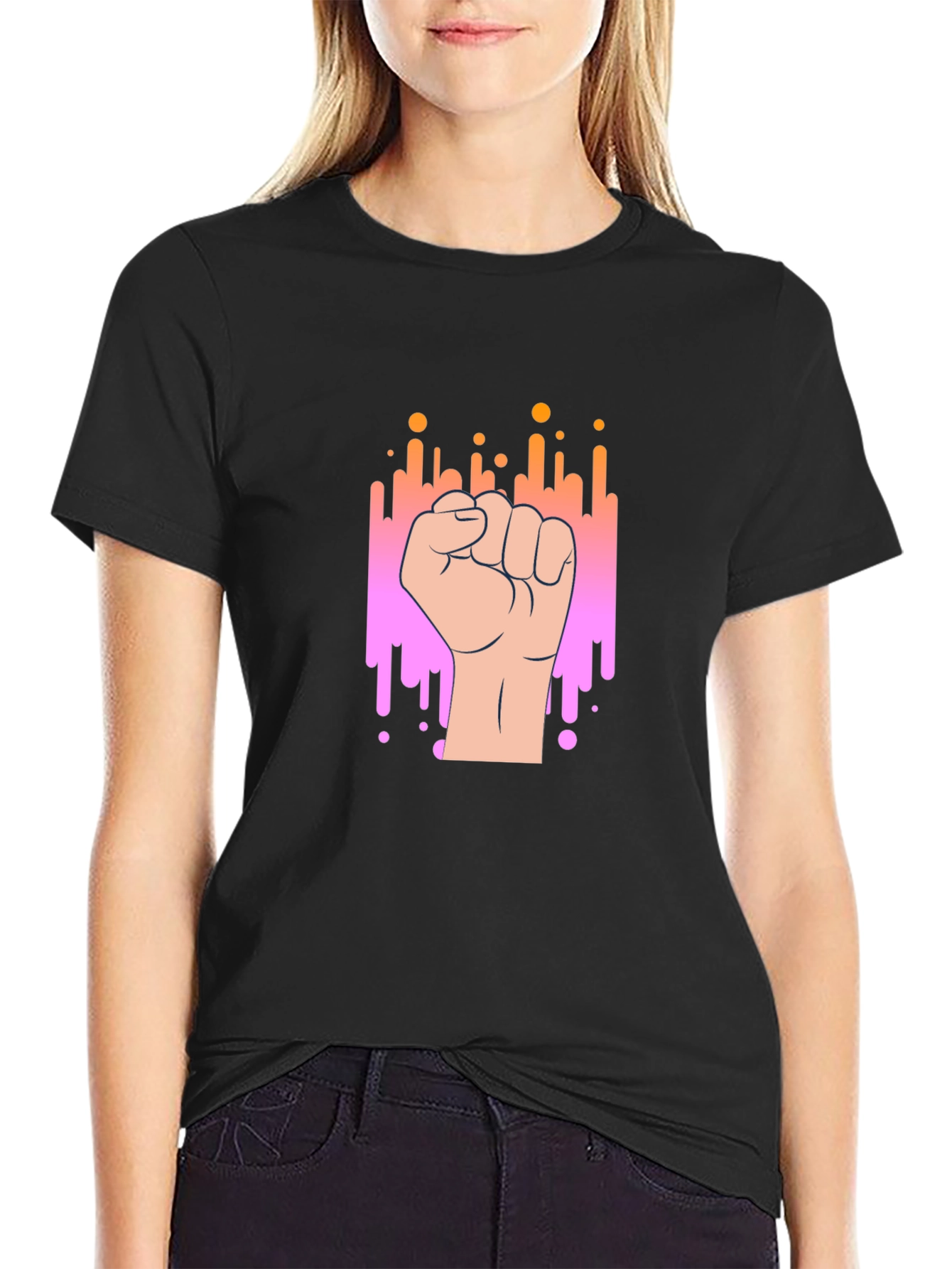 Empowered Fist Graphic Tee - Black