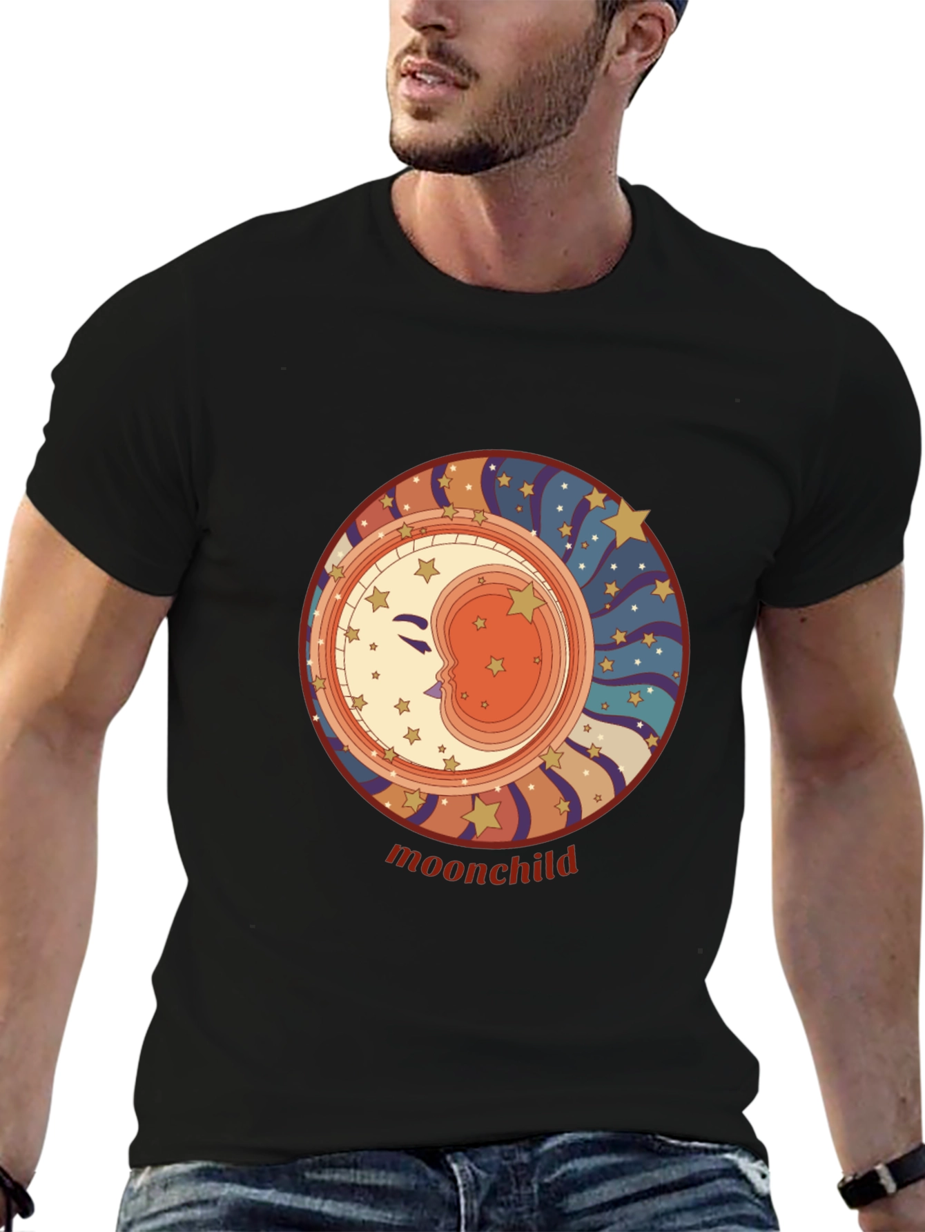 Moonchild Graphic Tee - Retro Celestial Style