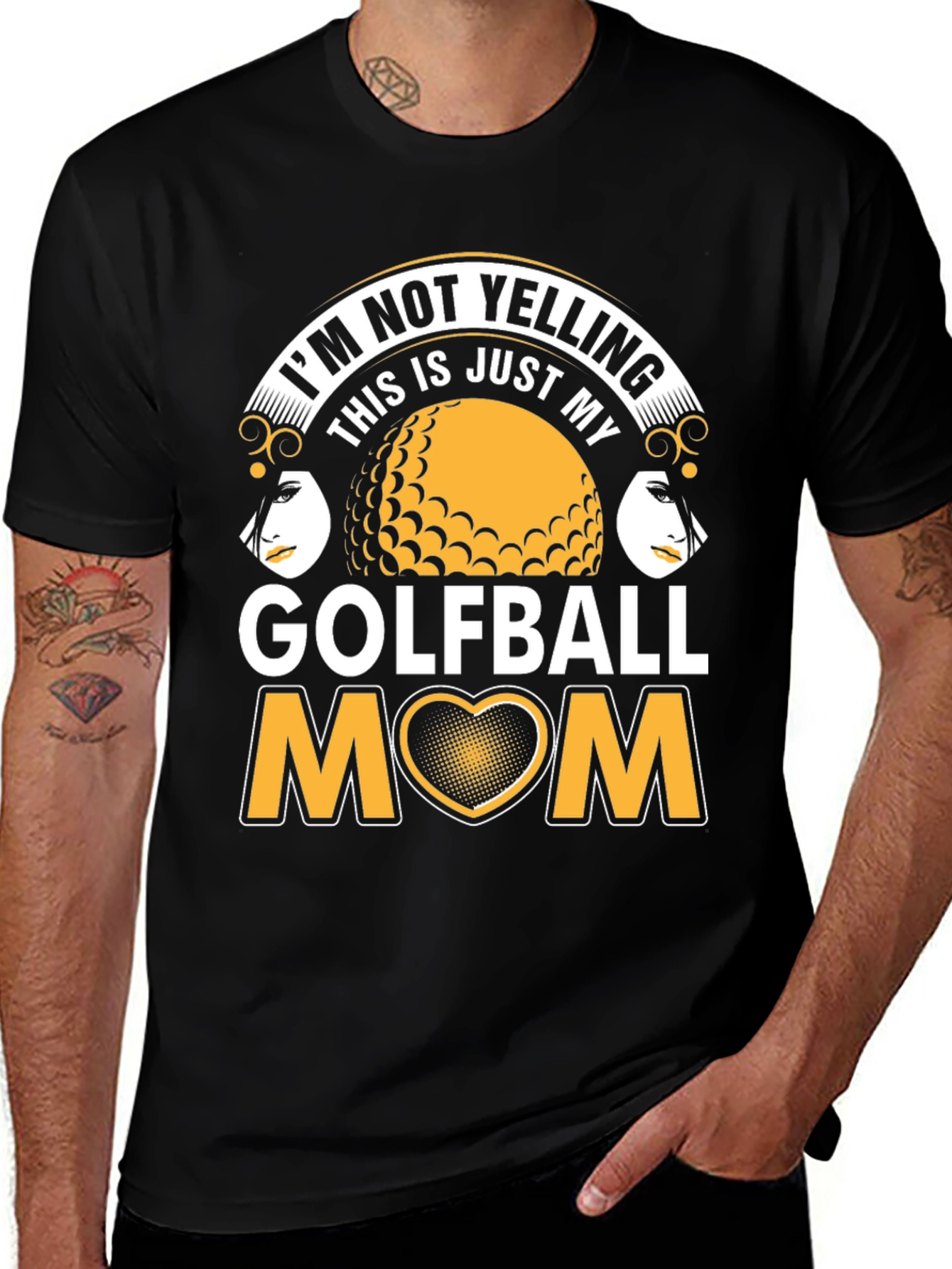 Golfball Mom T-Shirt - Im Not Yelling