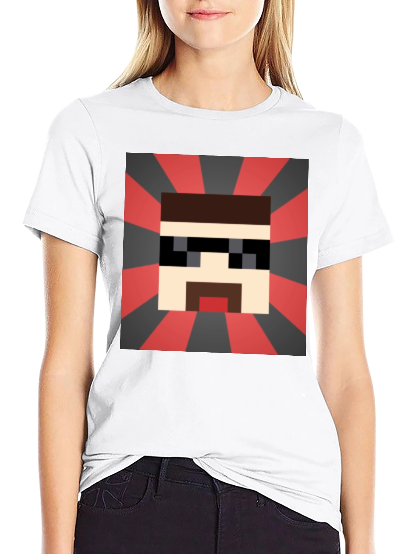 Pixelated Cool Guy T-Shirt - Retro Gaming Style