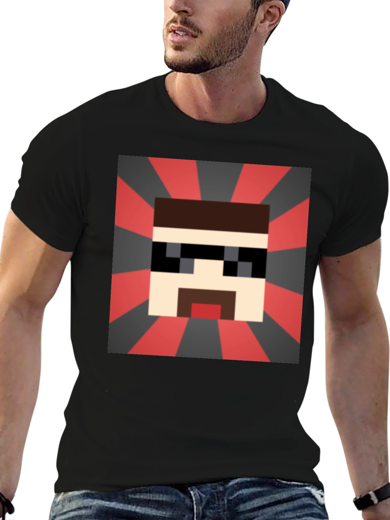 Pixelated Cool Guy T-Shirt - Retro Gaming Style